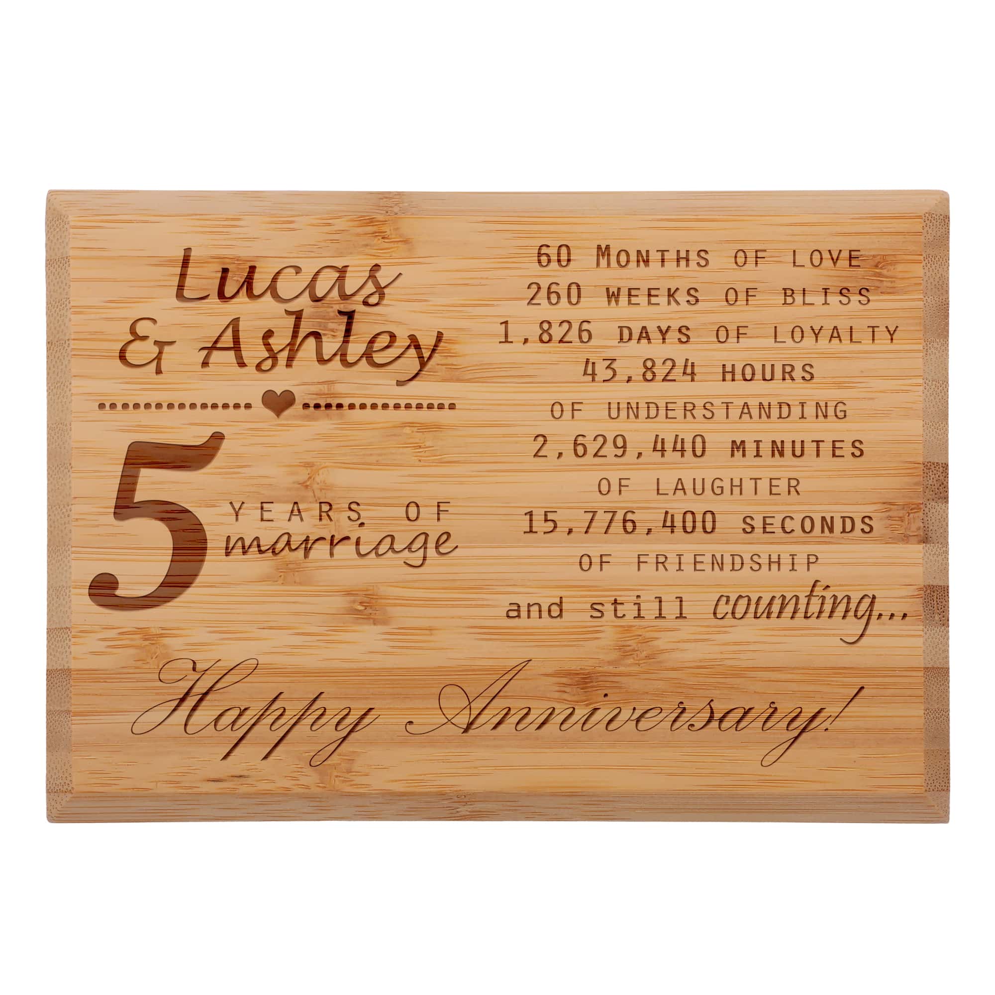 Anniversary Custom Engraved Bamboo Plaque - Image 10
