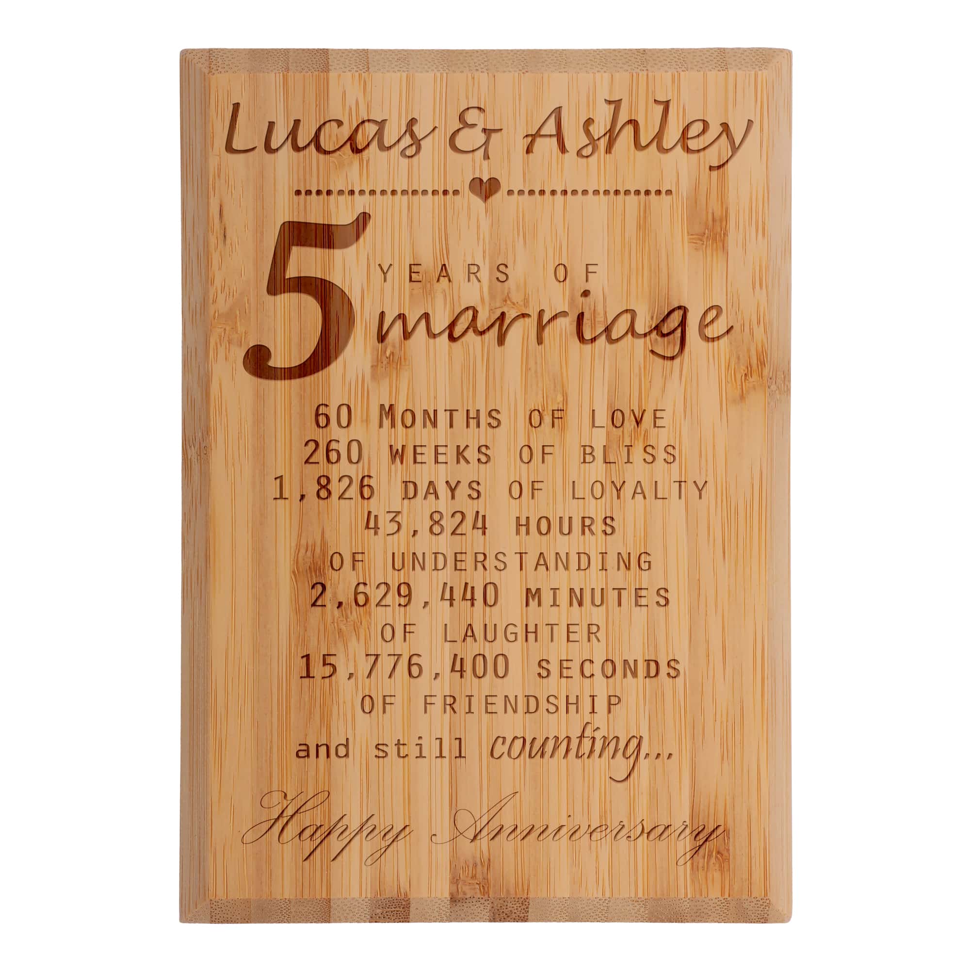 Anniversary Custom Engraved Bamboo Plaque - Image 11