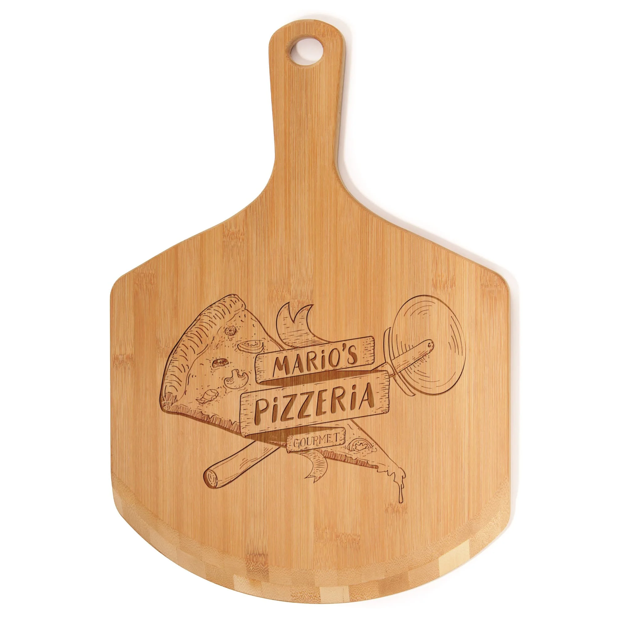 Custom Engraved Bamboo Pizza Peel