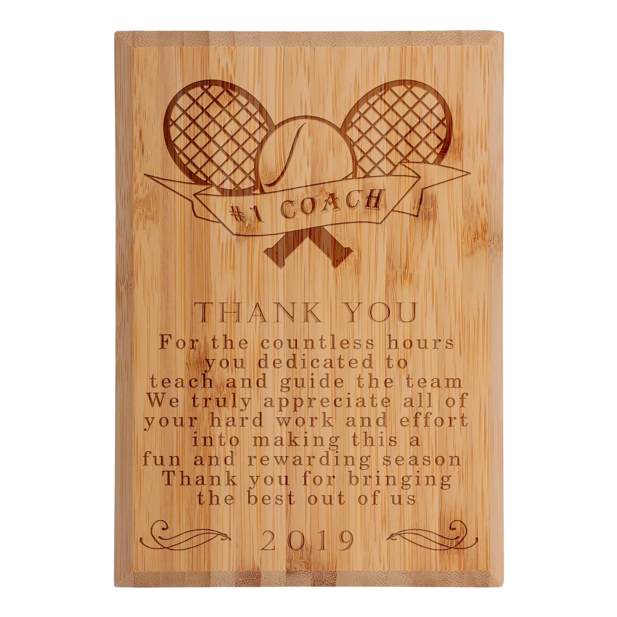 Coach Thank You Custom Engraved Bamboo Plaque - Image 11