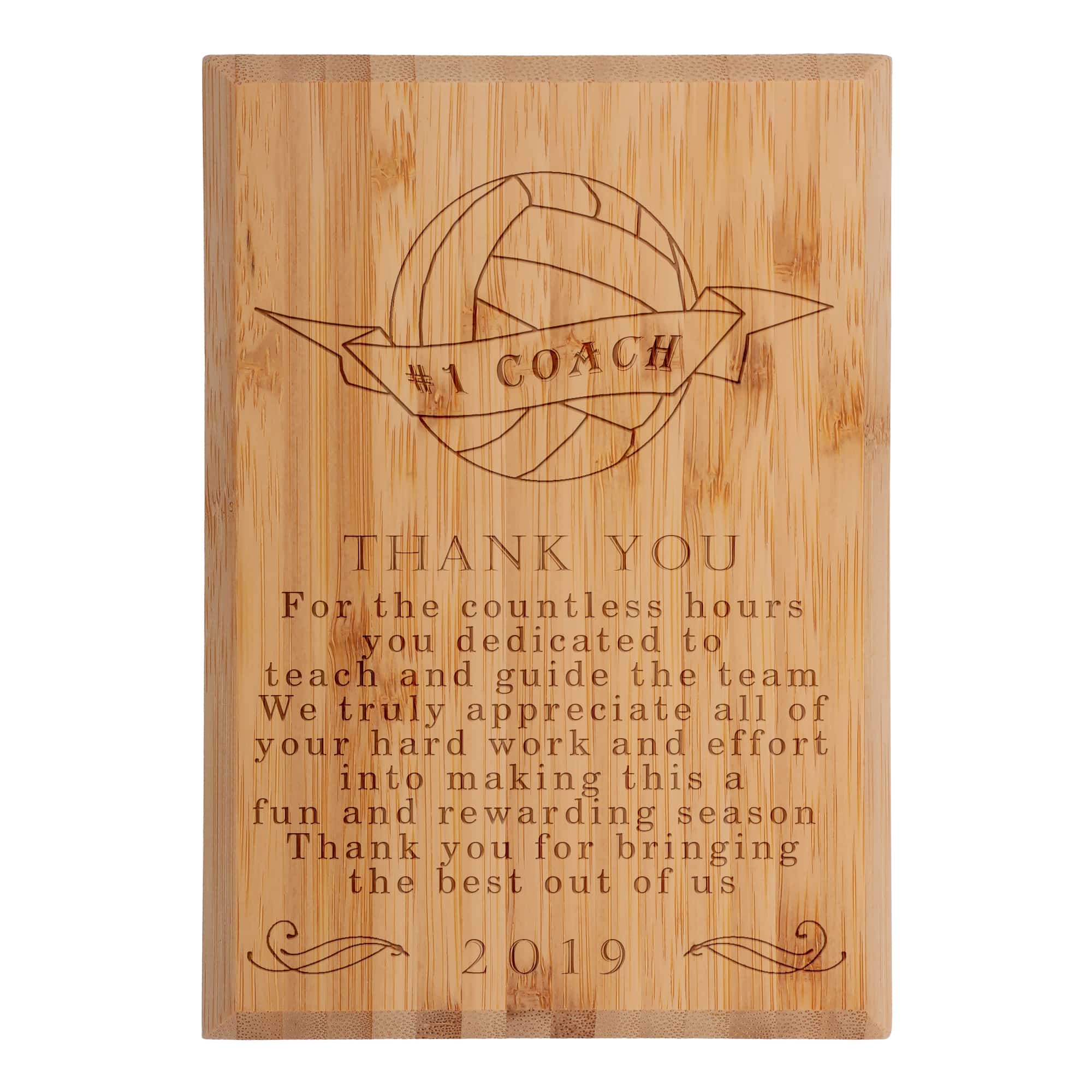 Coach Thank You Custom Engraved Bamboo Plaque - Image 12