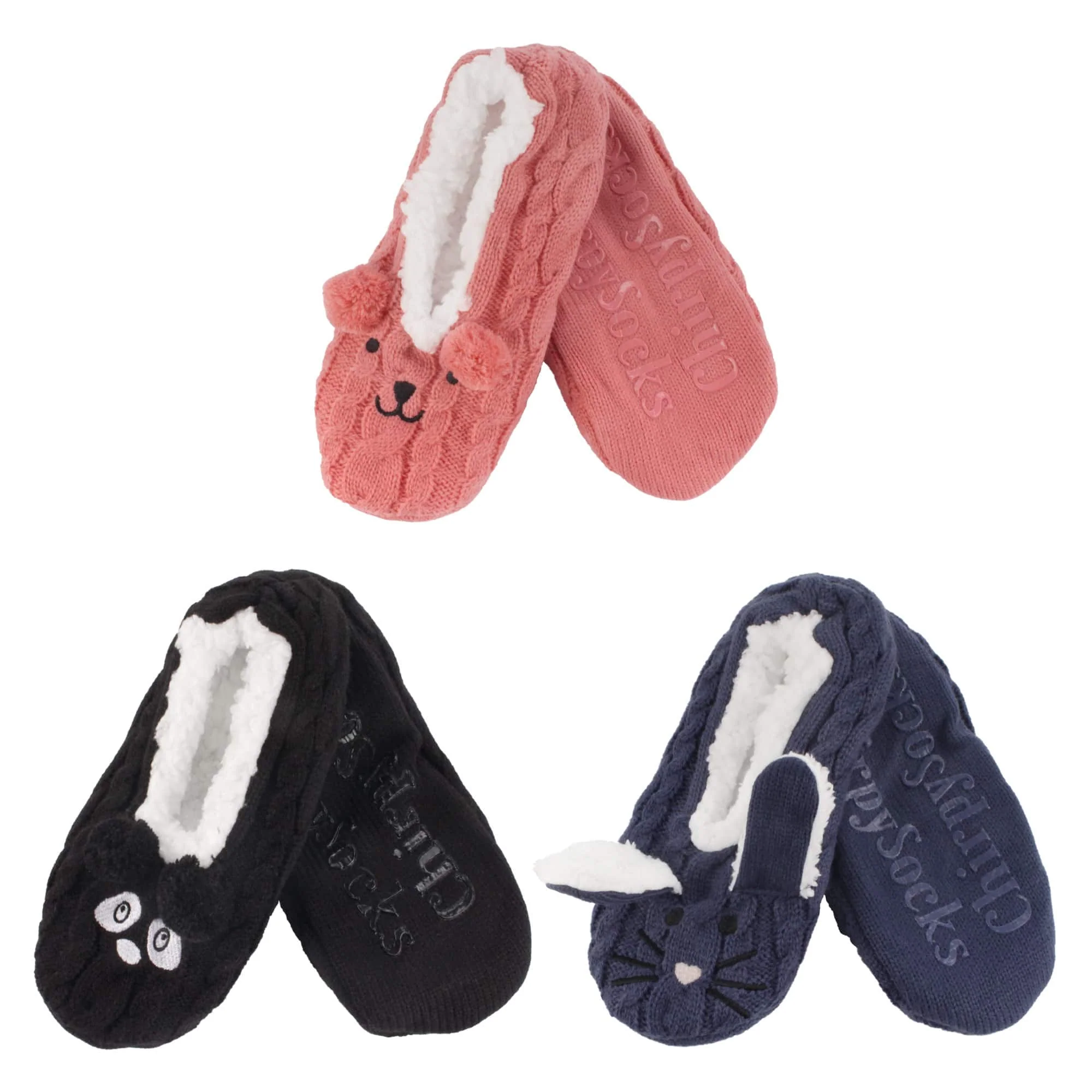 Animal Non-Slip Lined Slippers Socks, Assortment Pack 3 Pair - Image 11