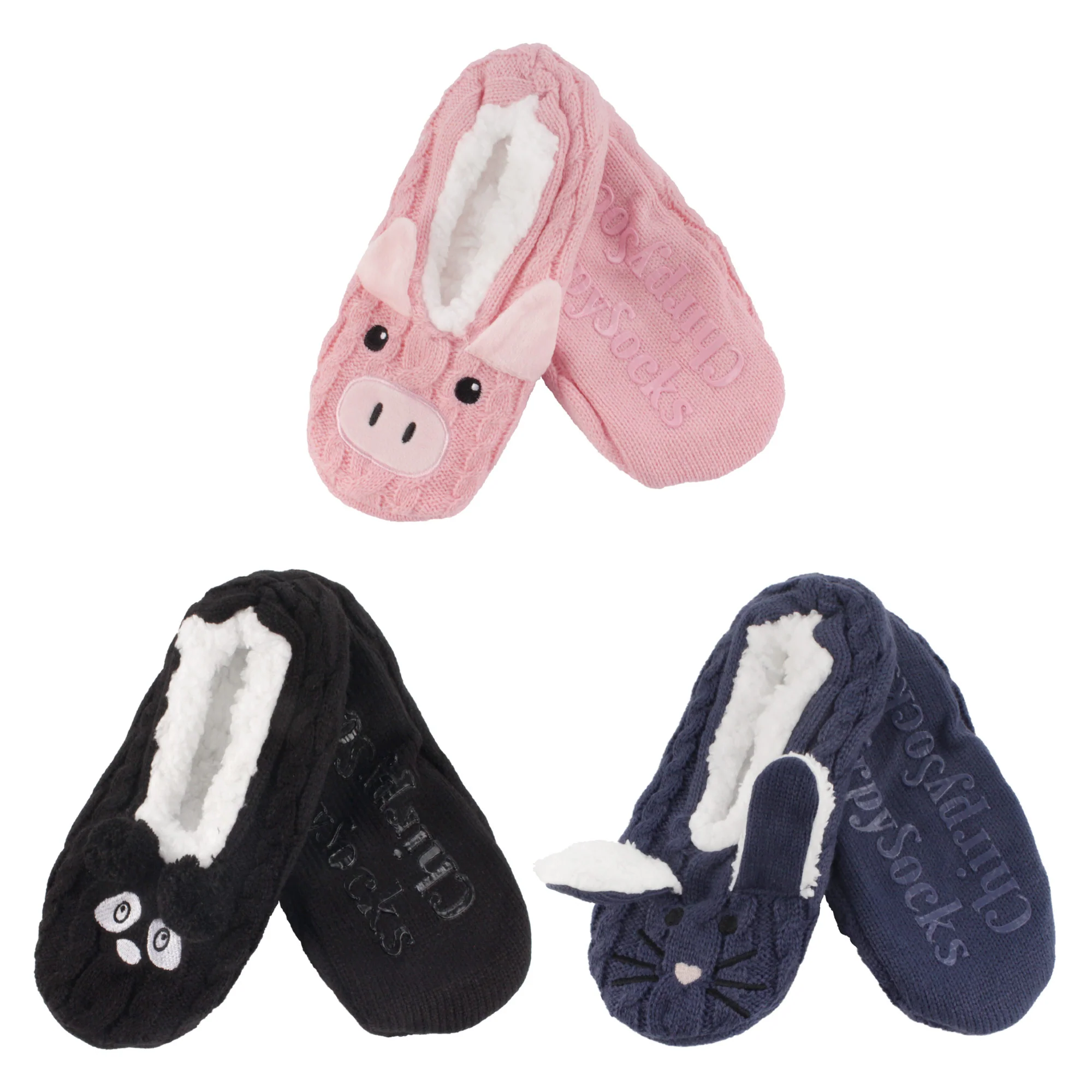 Animal Non-Slip Lined Slippers Socks, Assortment Pack 3 Pair - Image 12
