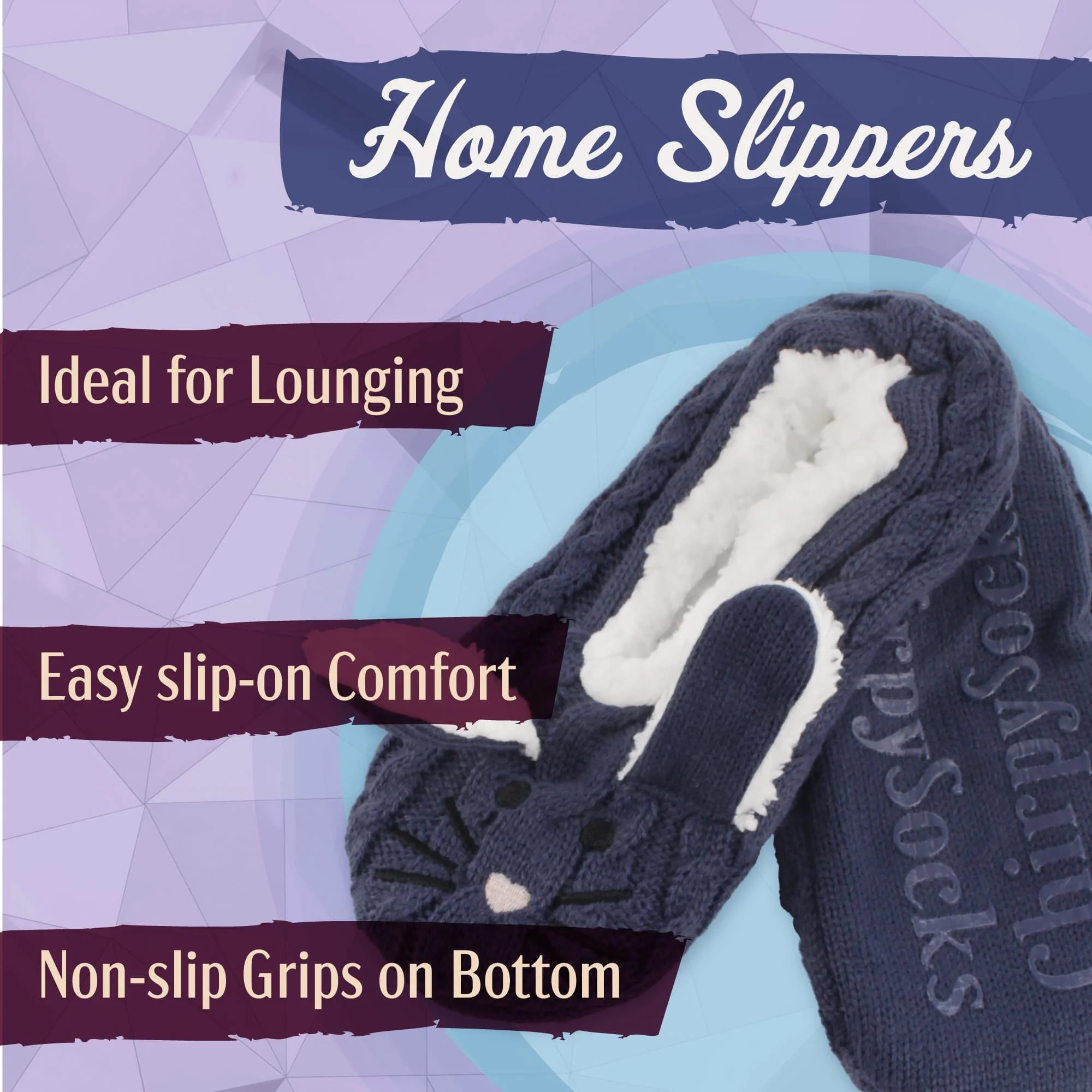 Animal Non-Slip Lined Slippers Socks, Assortment Pack 3 Pair - Image 13
