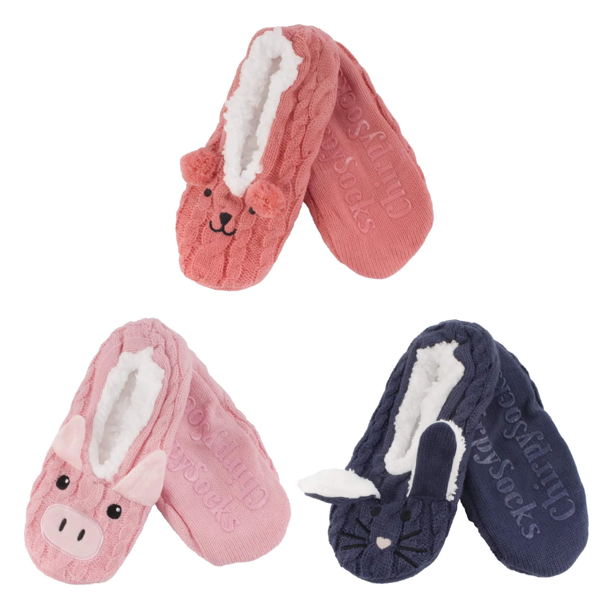 Animal Non-Slip Lined Slippers Socks, Assortment Pack 3 Pair - Image 15