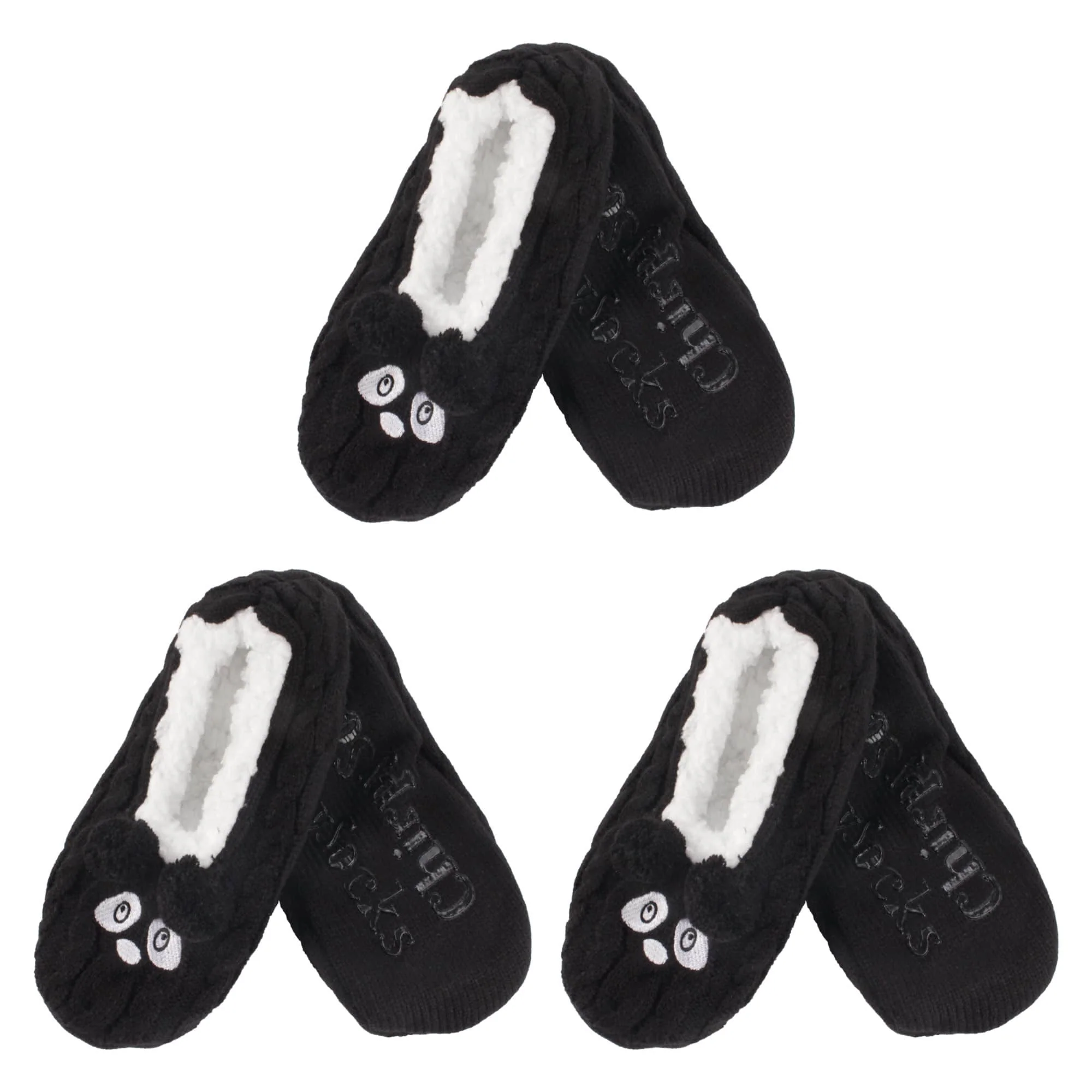 Animal Non-Slip Lined Slippers Socks, Assortment Pack 3 Pair - Image 2