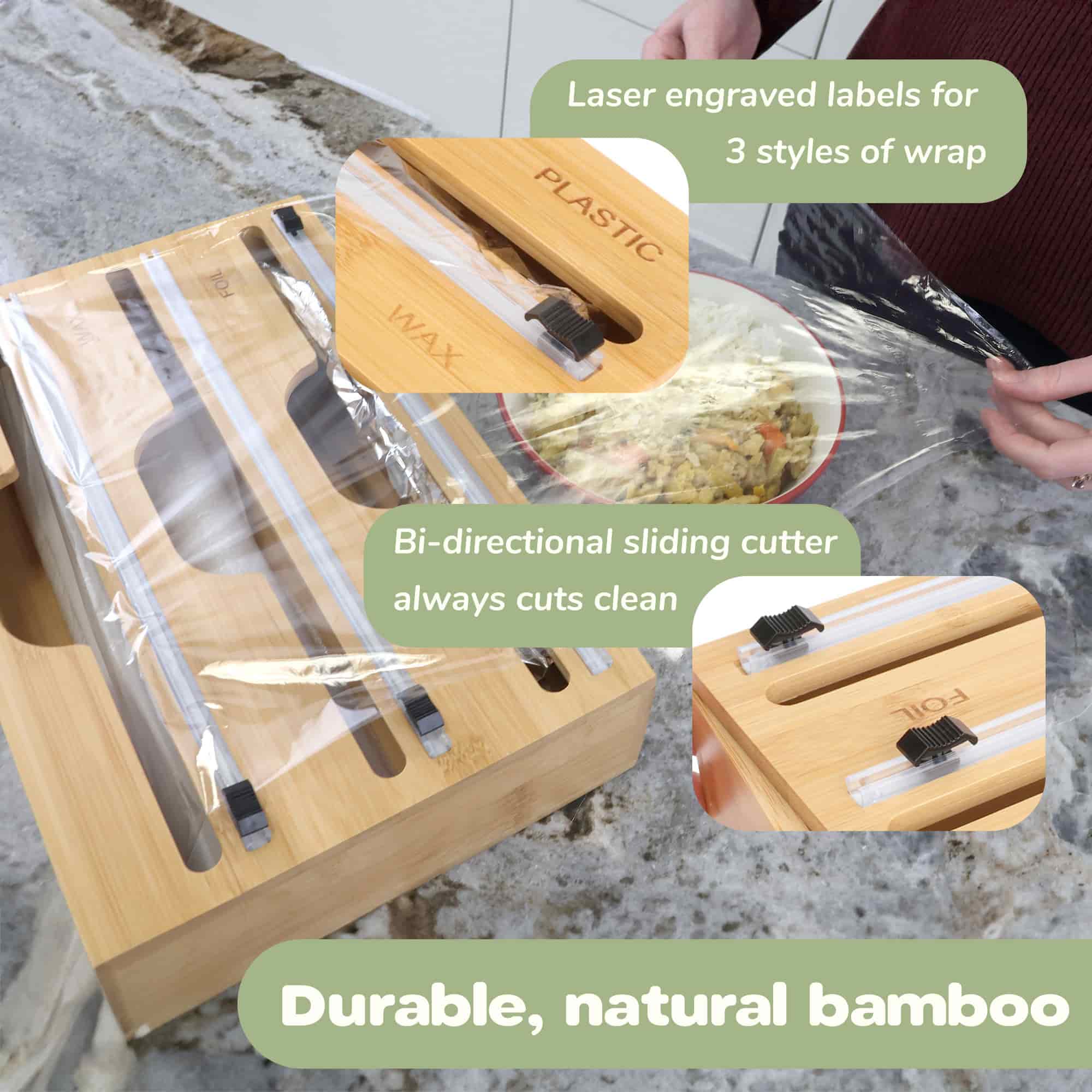 3-in-1 Wrap Dispenser with Cutter - Image 4