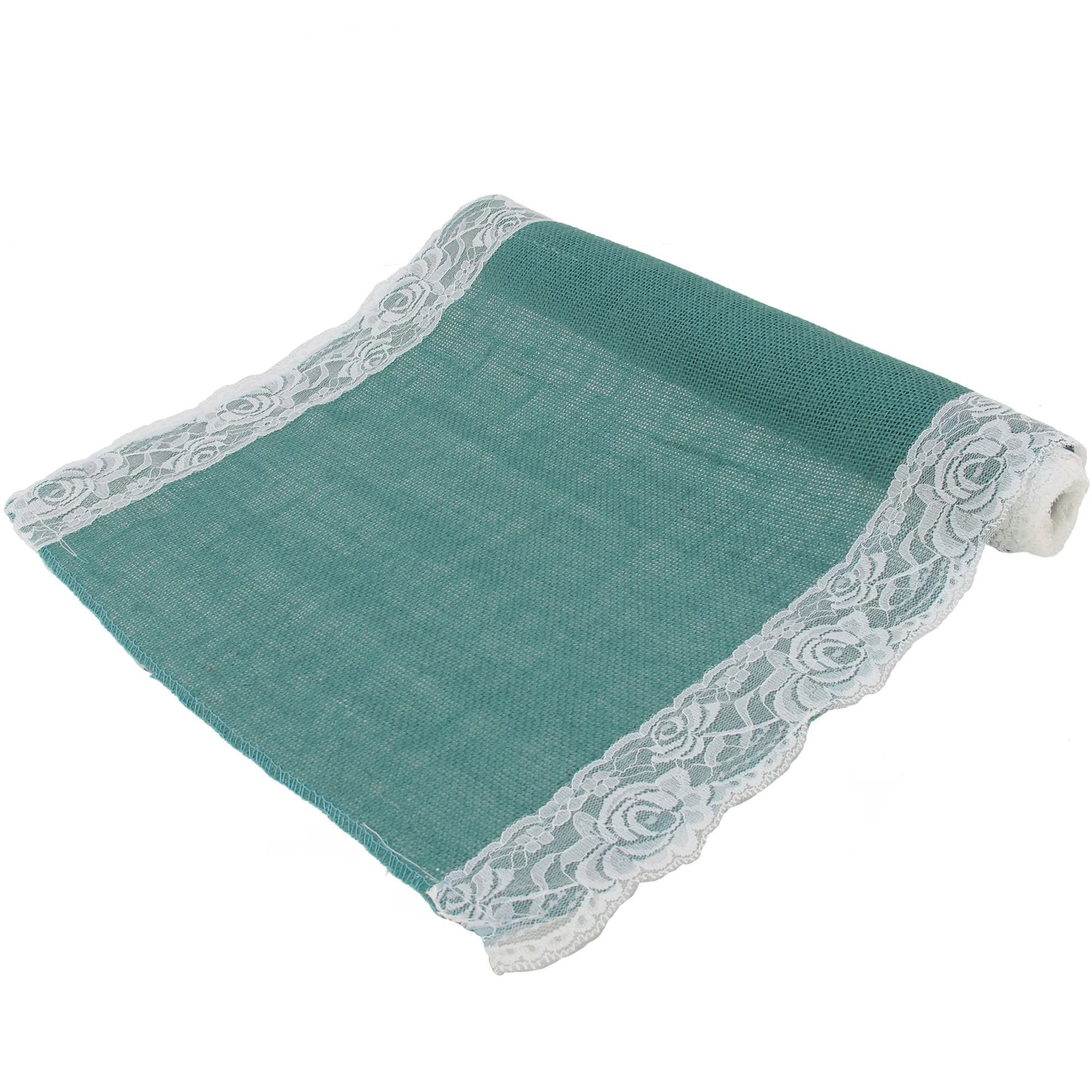 Lace Trim Burlap Table Runners - Image 10