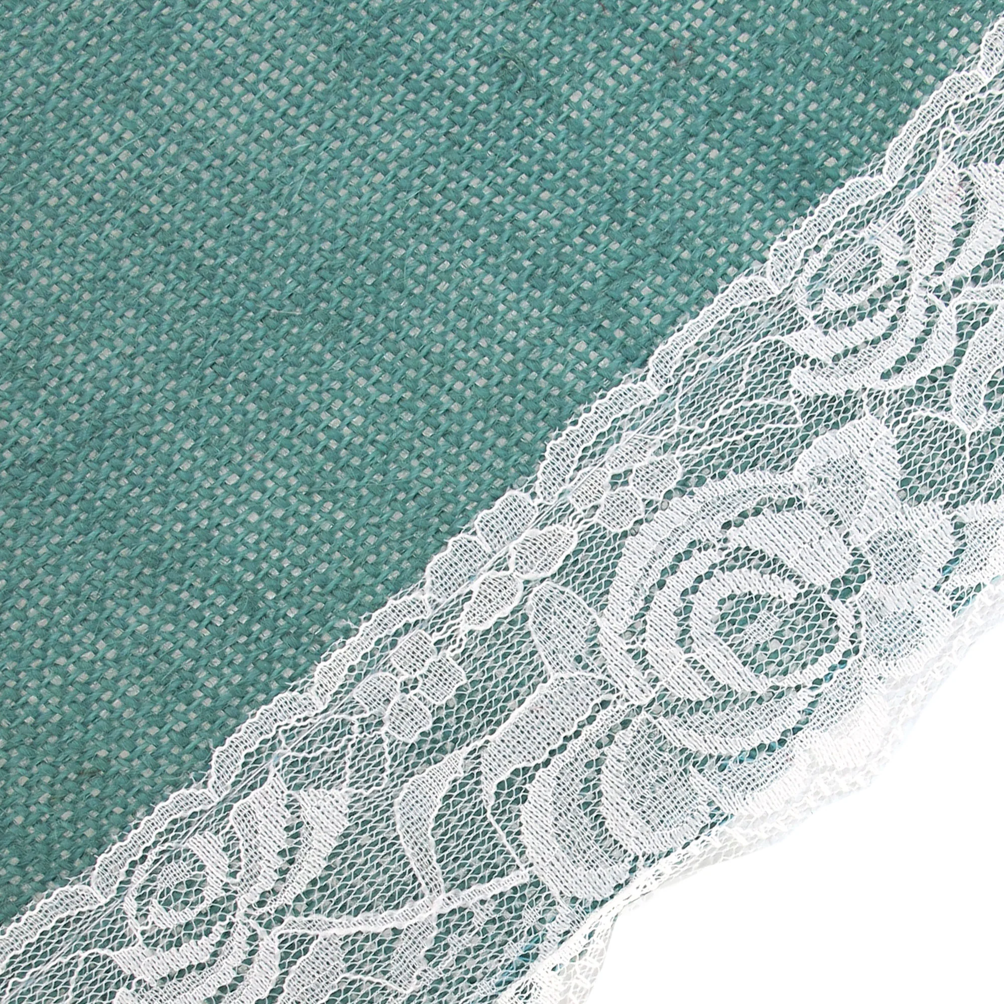 Lace Trim Burlap Table Runners - Image 11