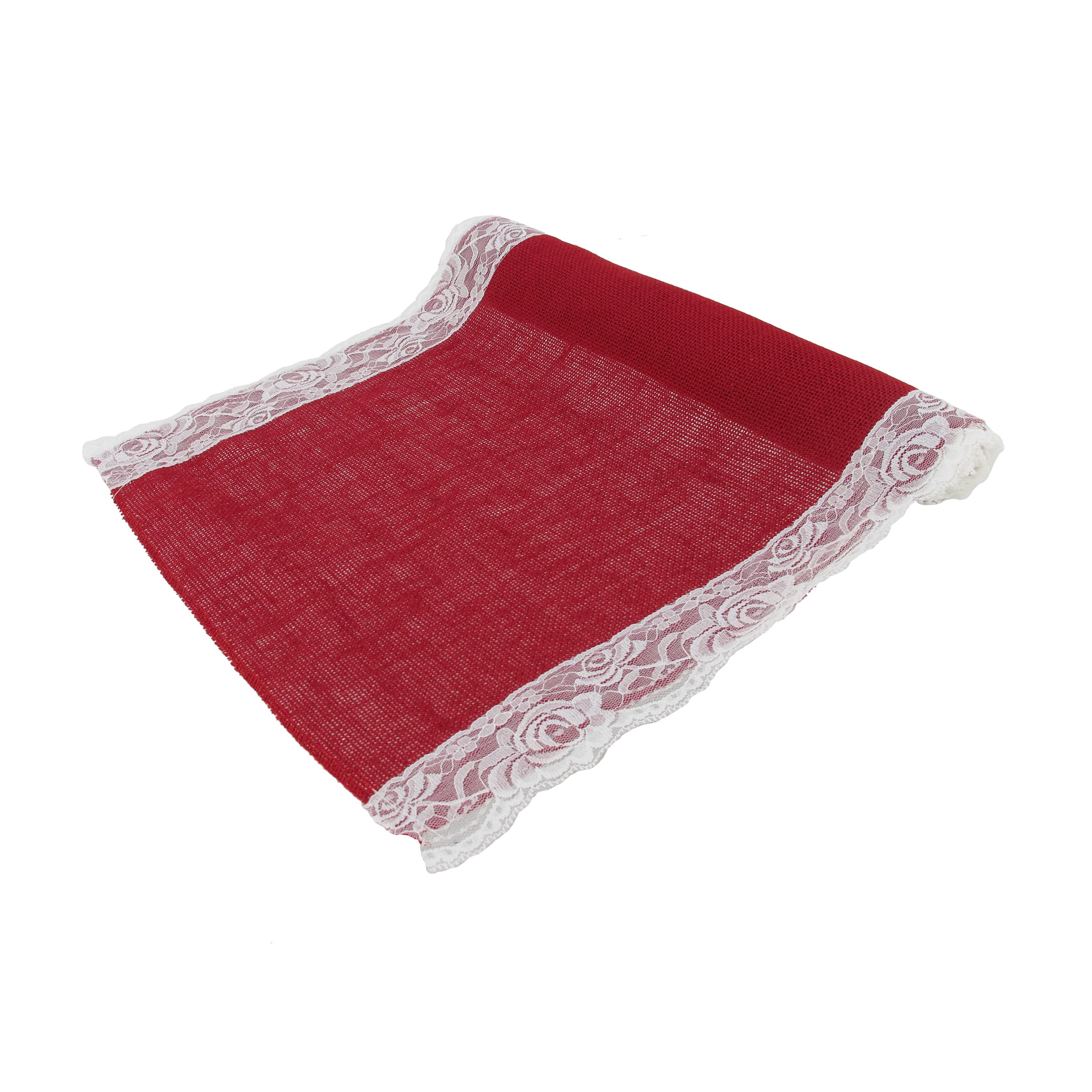 Lace Trim Burlap Table Runners - Image 6