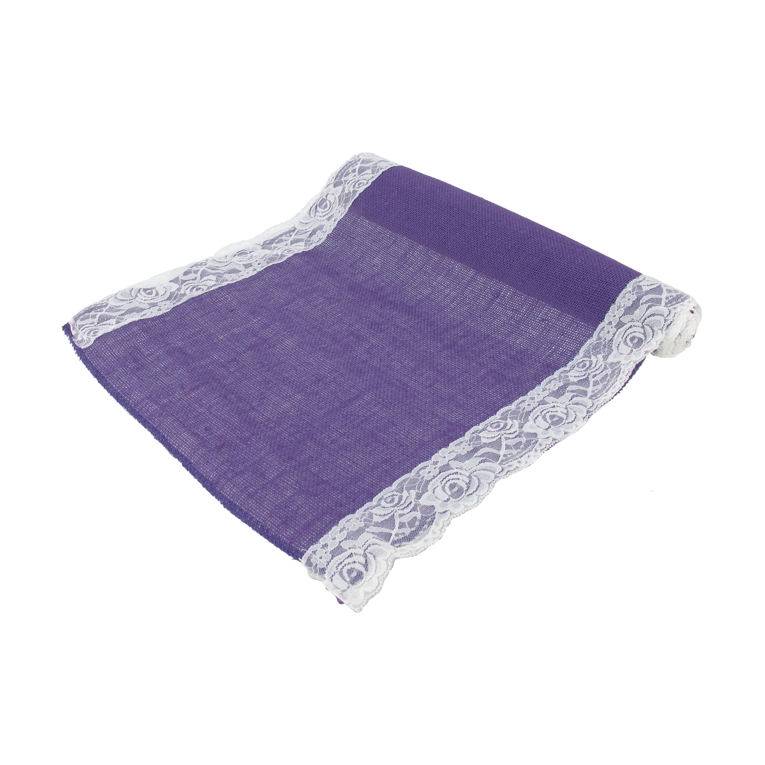 Lace Trim Burlap Table Runners - Image 8