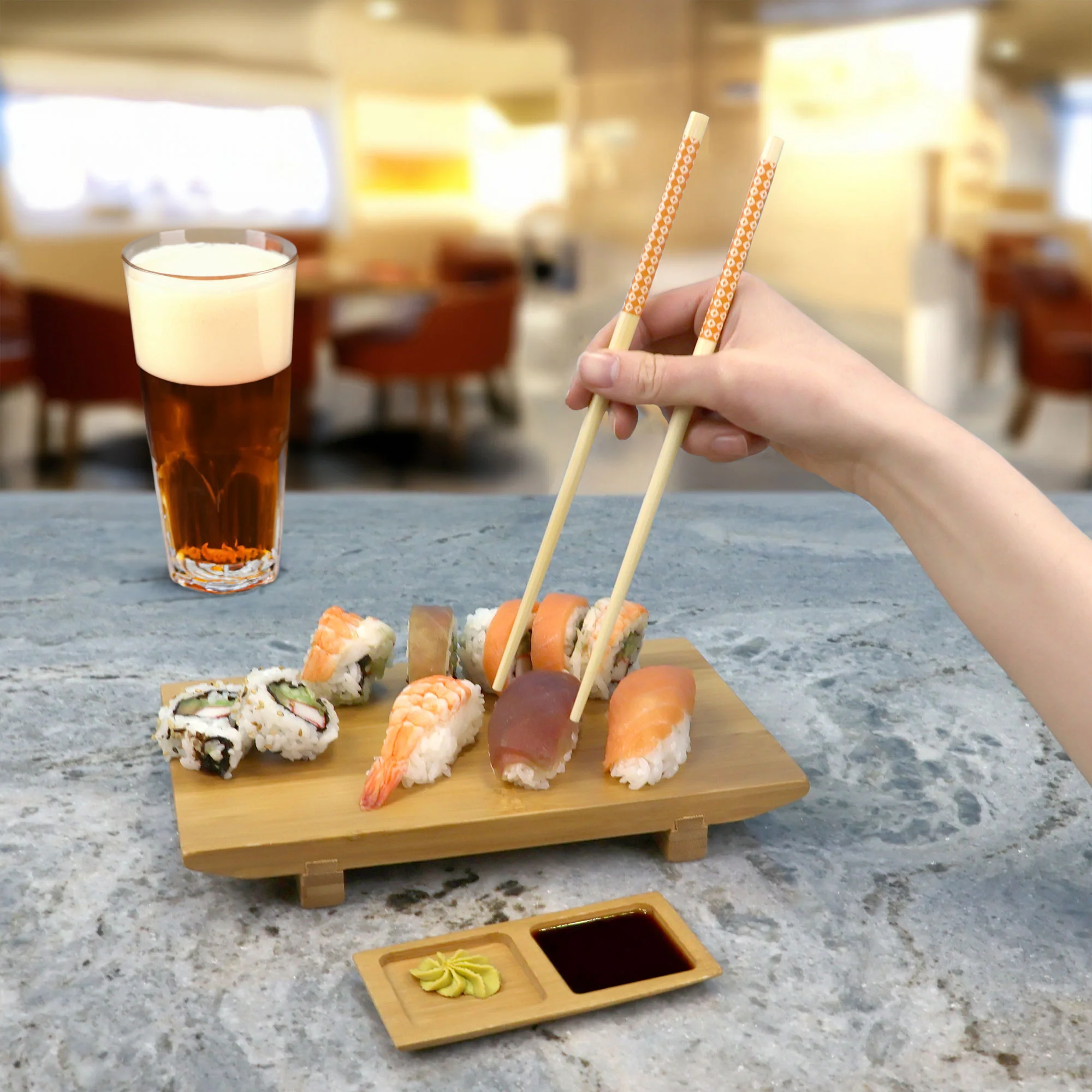 Diamond & Checker Pattern Chopsticks - Image 8