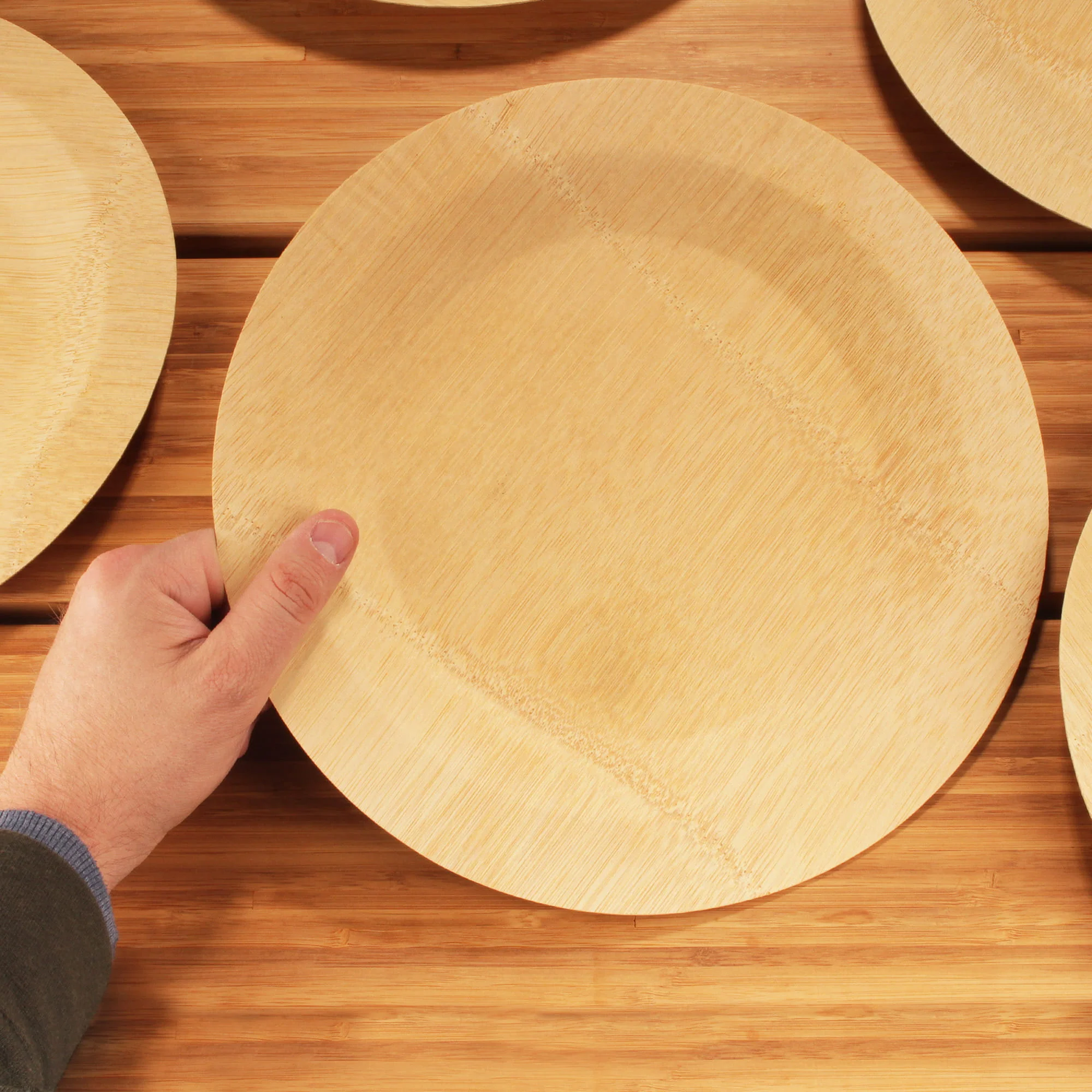 Disposable Round Bamboo Veneer Plates - Image 7