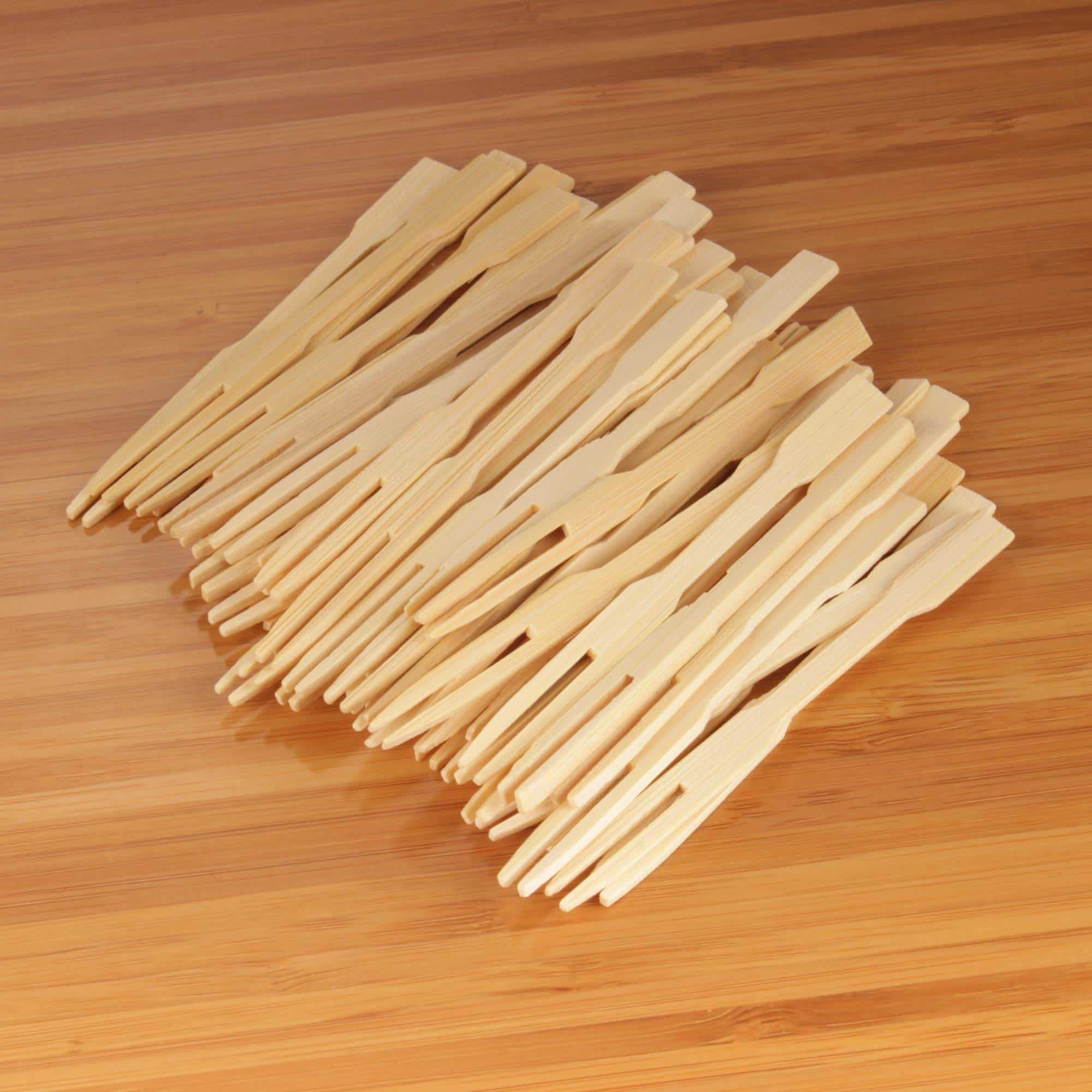 Wood Boat & Mini Fork Dinnerware Set - Image 3