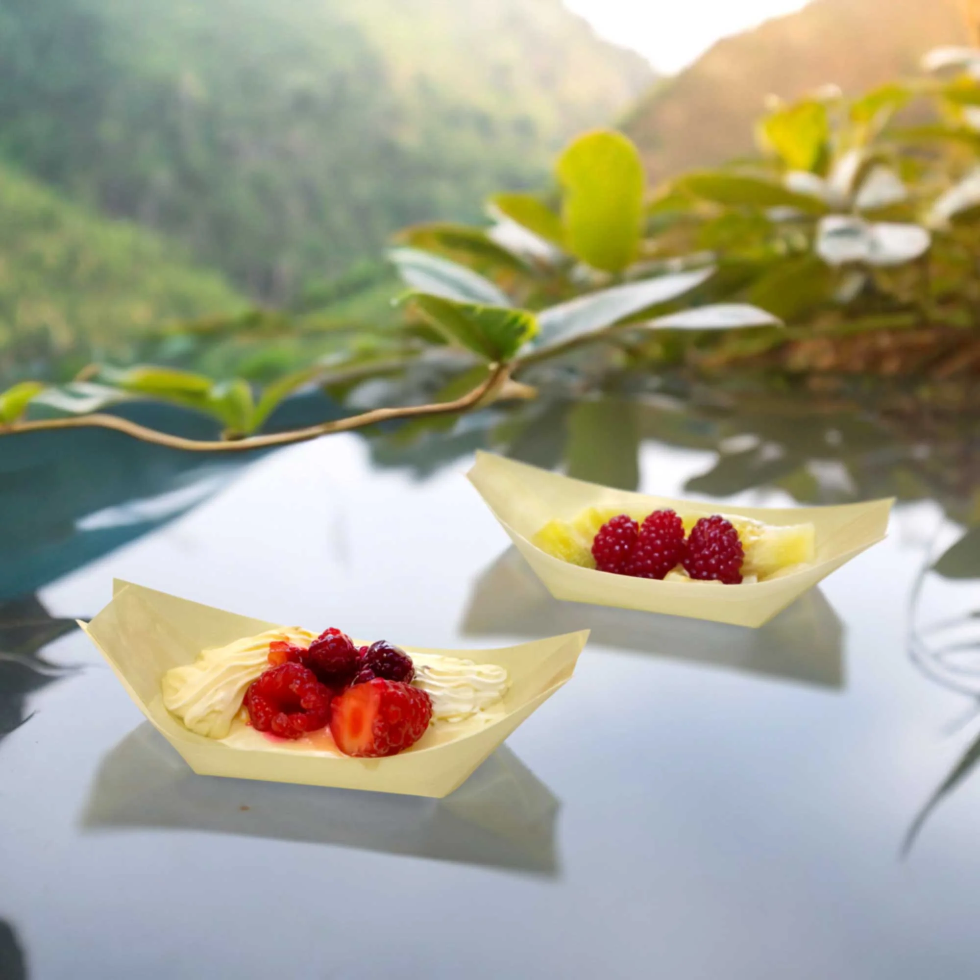 Disposable Wood Boat Food Trays - Image 2