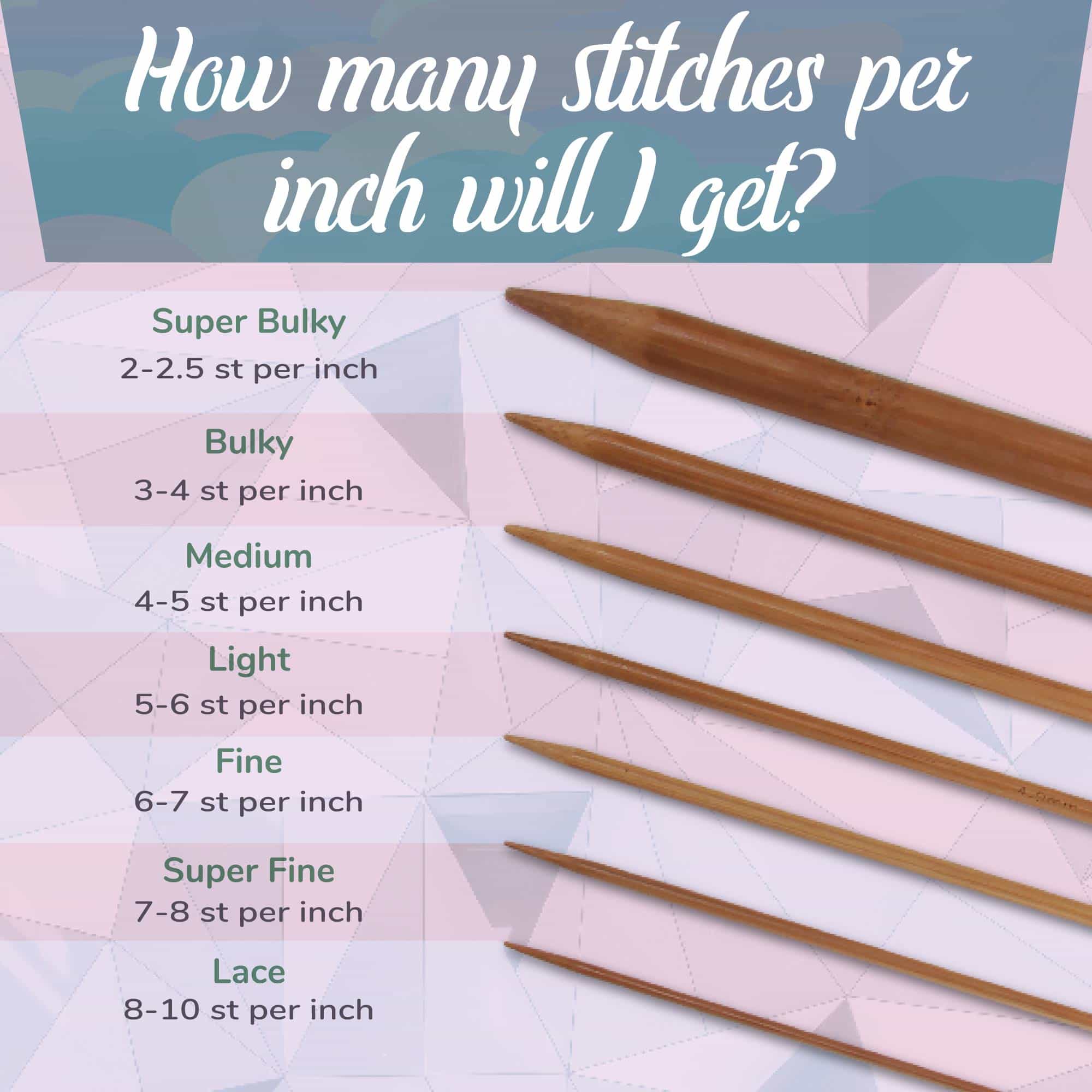 Double Point Bamboo Knitting Needle 3 Length Sets - Image 6
