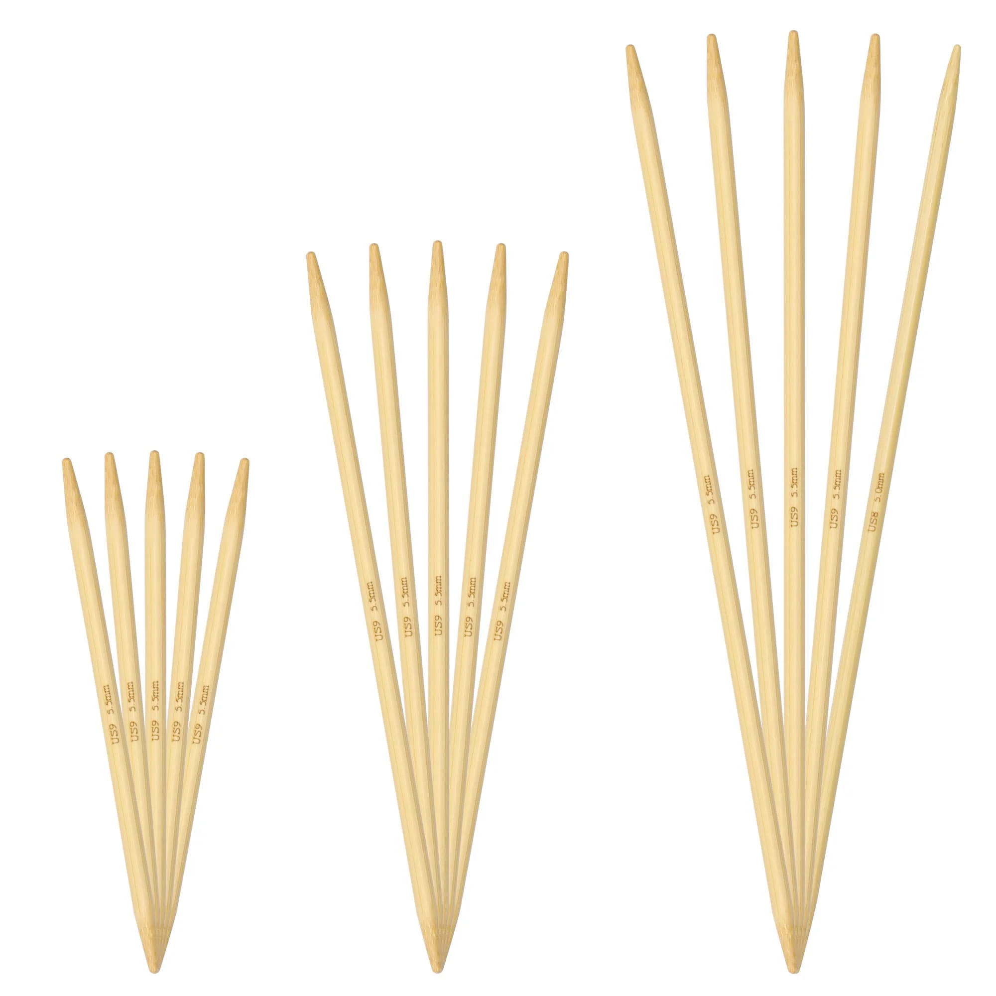 Double Point Bamboo Knitting Needle 3 Length Sets - Image 9