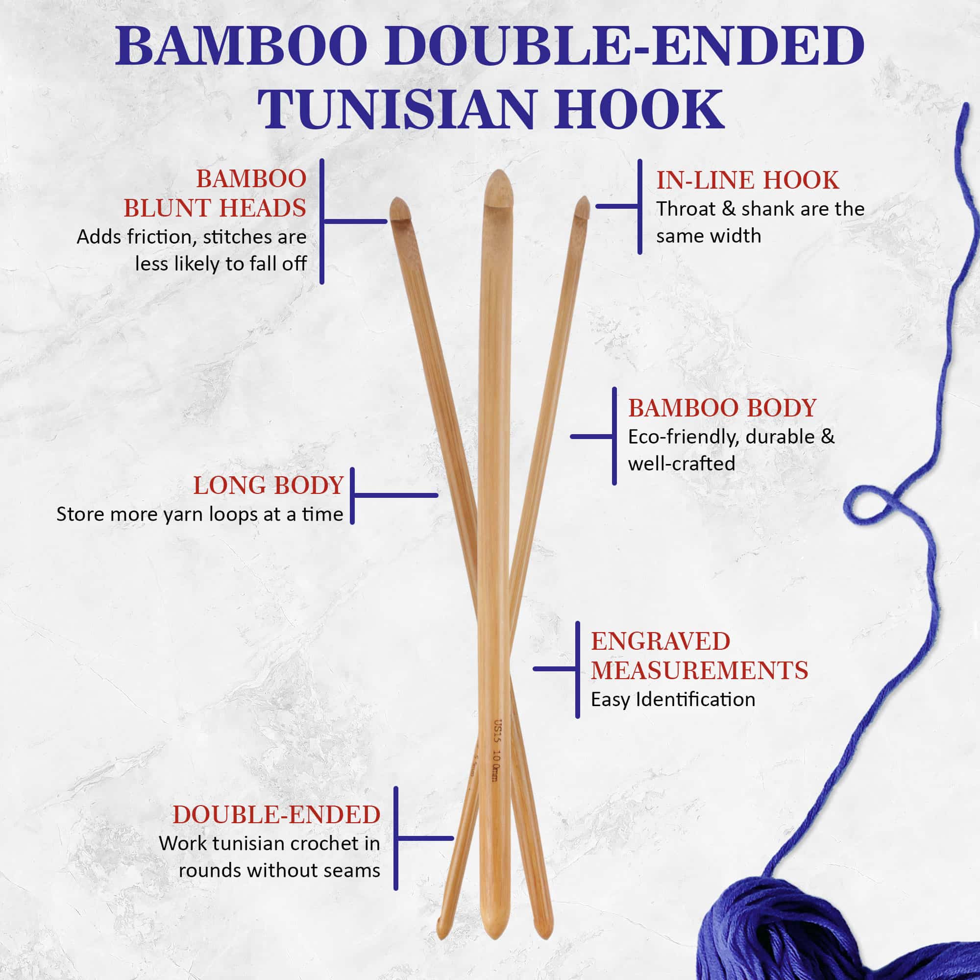 Double Ended Bamboo Crochet Hook Set - Image 4