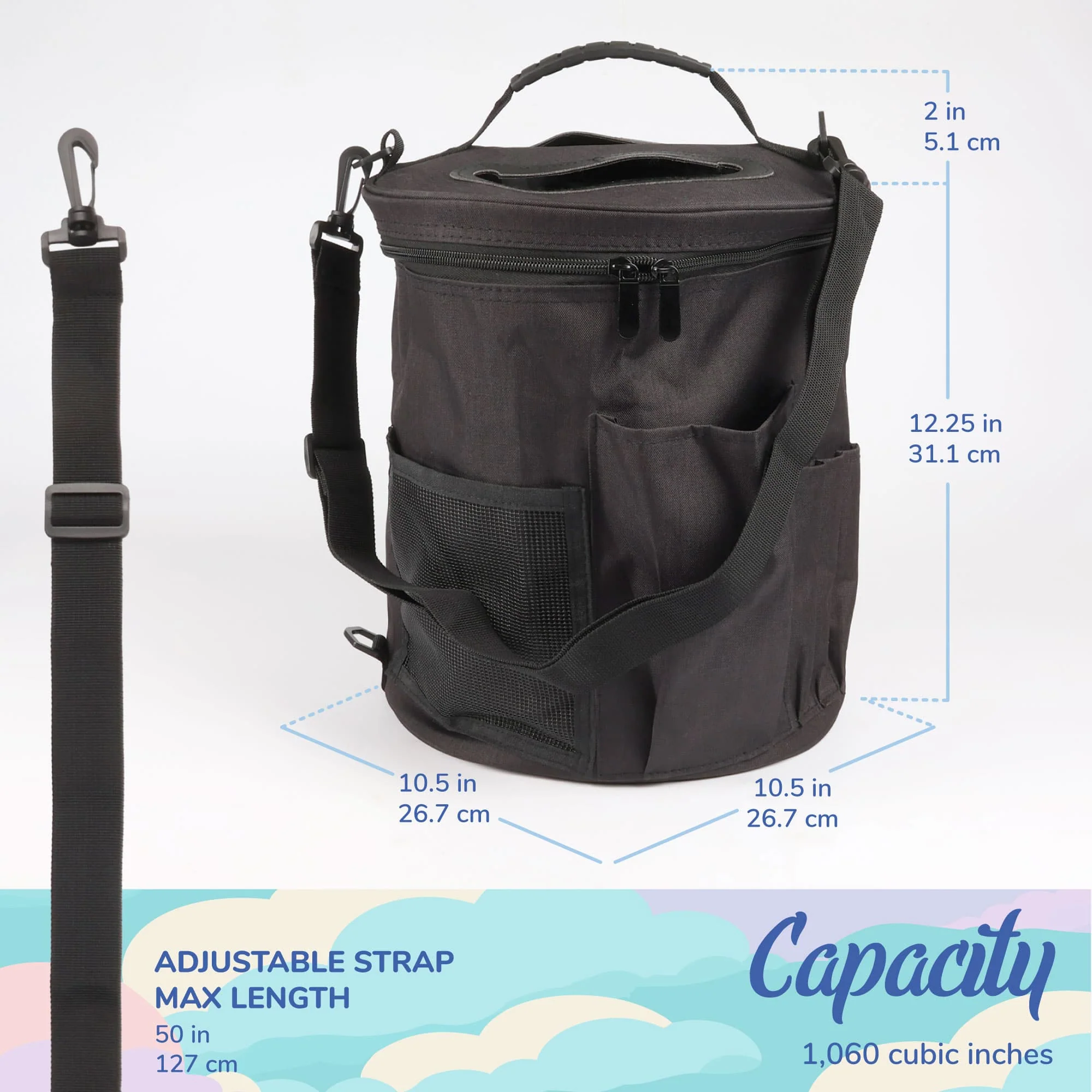 Cylindrical Fabric Yarn Storage Tote - Image 3