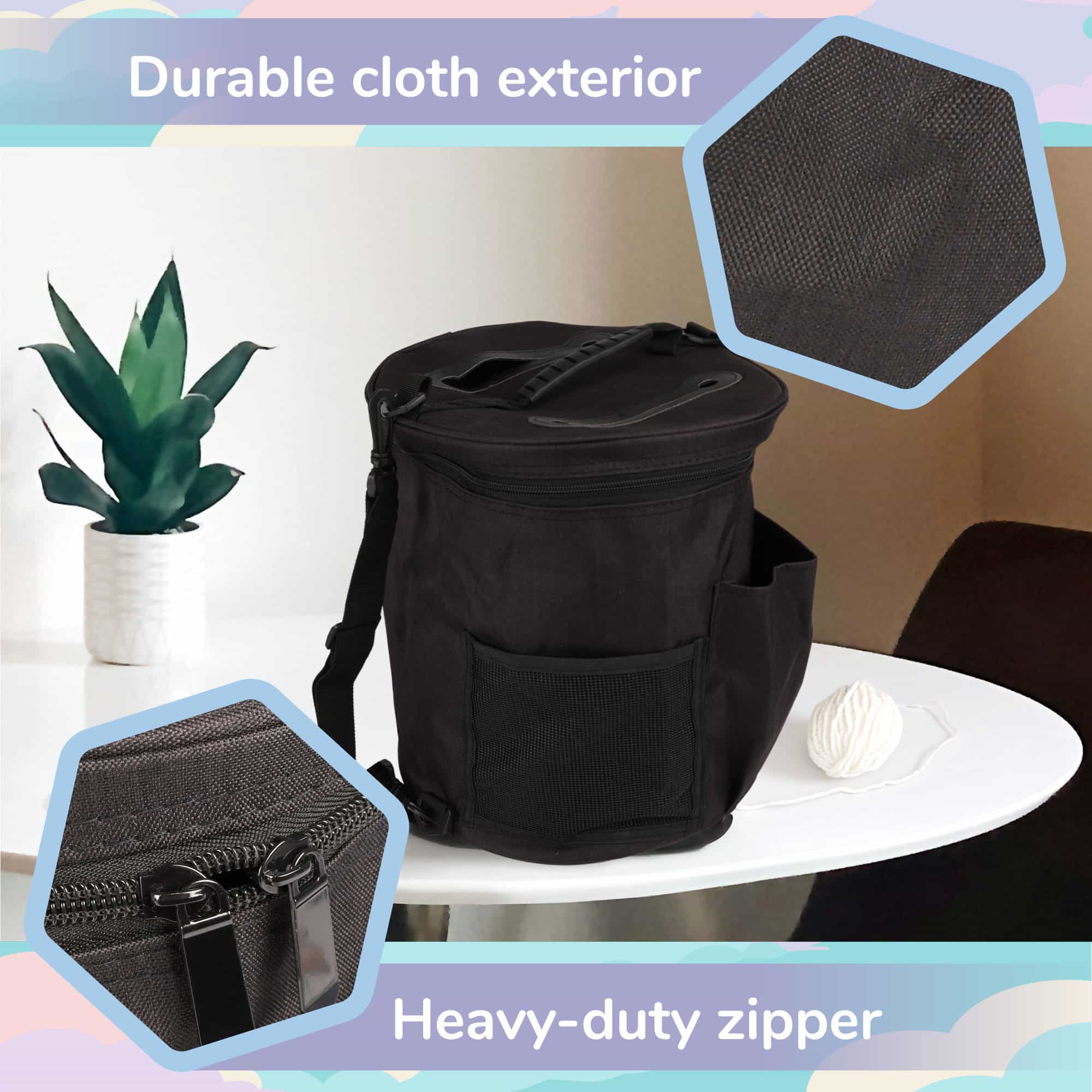 Cylindrical Fabric Yarn Storage Tote - Image 6