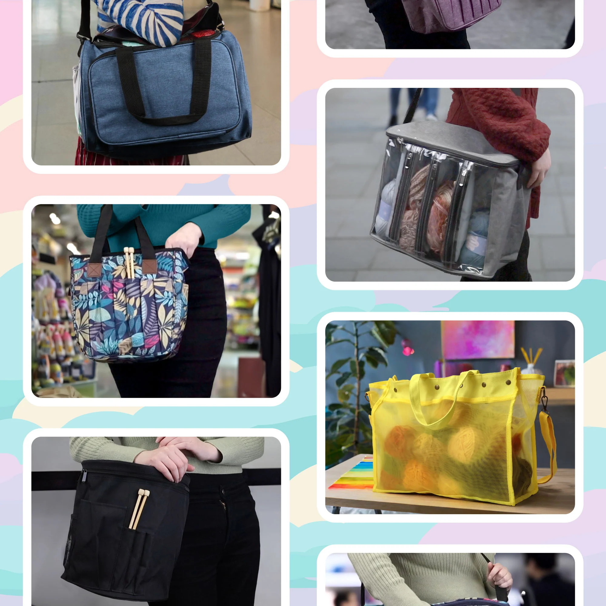 Cylindrical Fabric Yarn Storage Tote - Image 7
