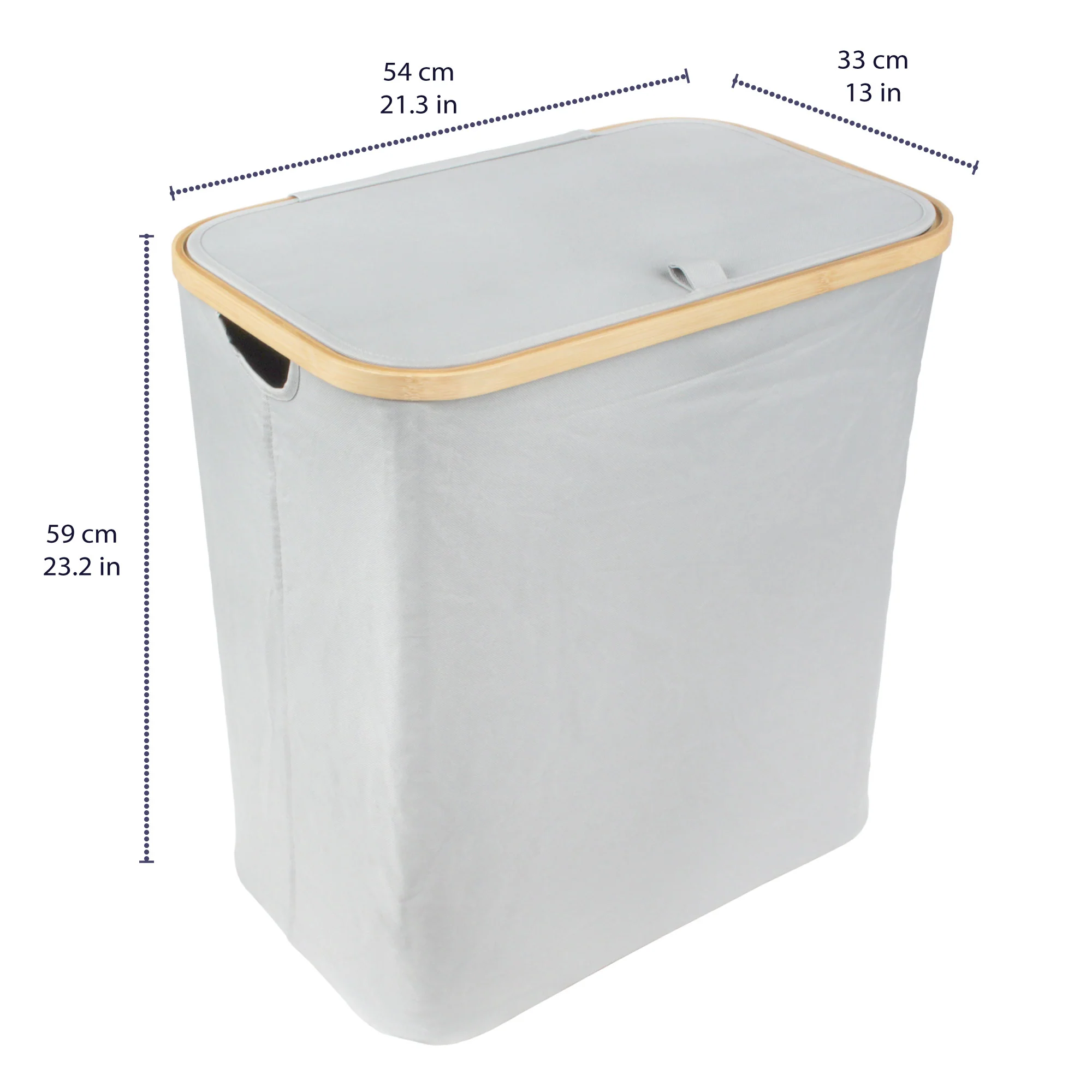 Rectangular Extra Large Bamboo Hamper with Lid - Image 3