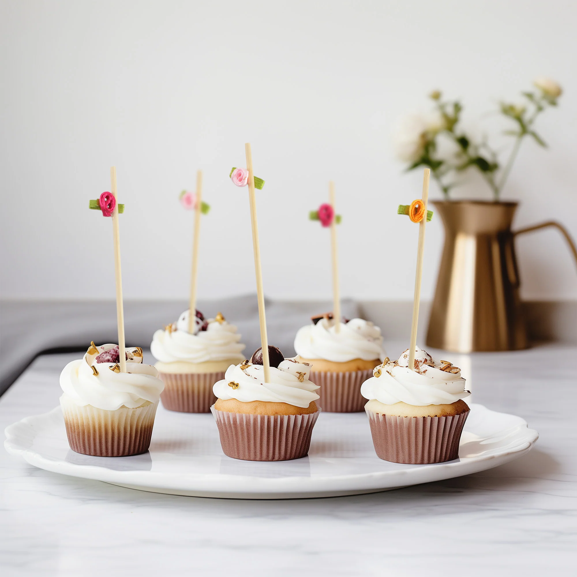 Fancy Flower Bamboo Food Picks - Image 6