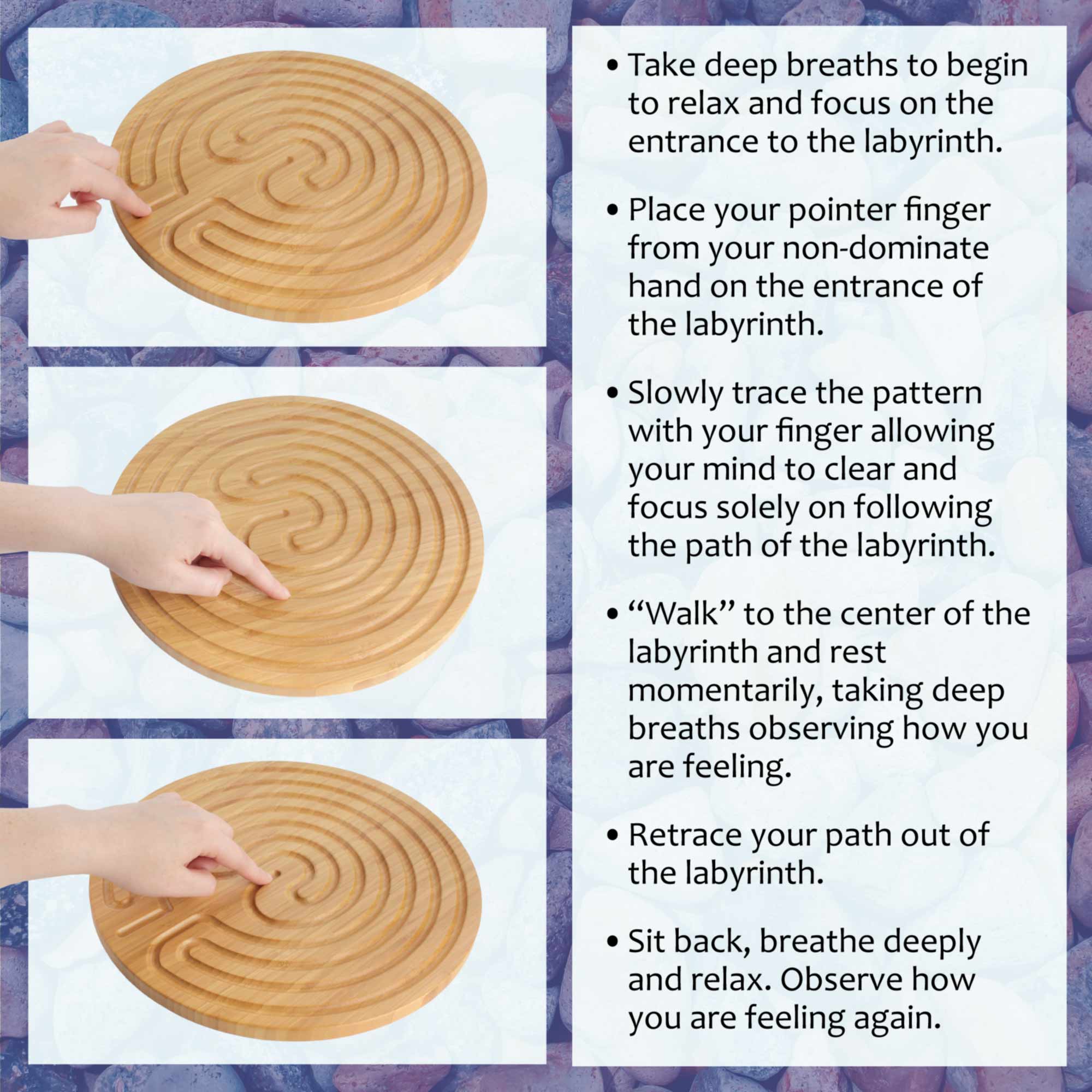 Bamboo Finger Labyrinth - 12.5" - 7 and 11 Circuit Cretan and Chartres Style - Image 11