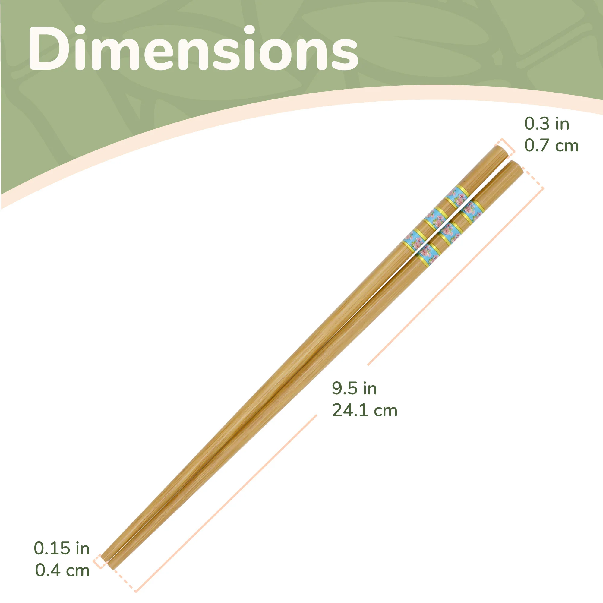 Floral Print with Gold Stripes Chopsticks - Image 3