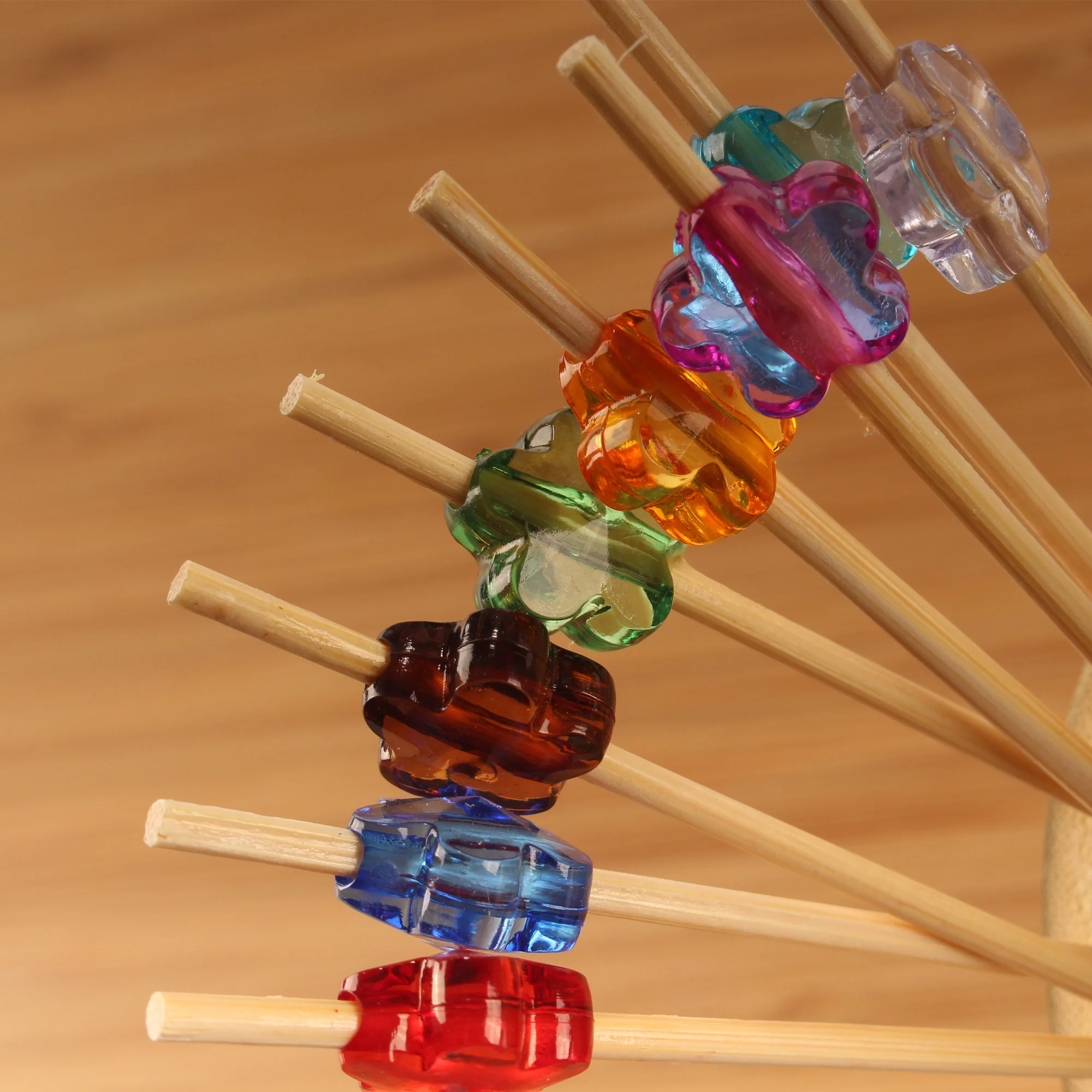 Acrylic Flower Bamboo Food Picks - Image 4
