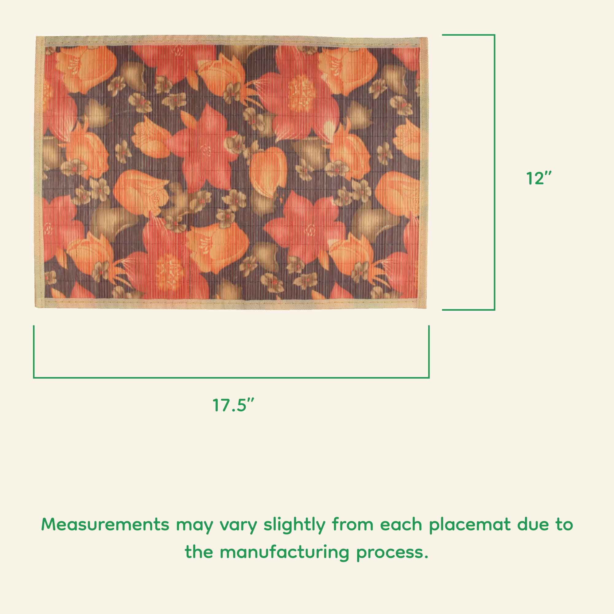 Flower Print Bamboo Placemats - Image 3