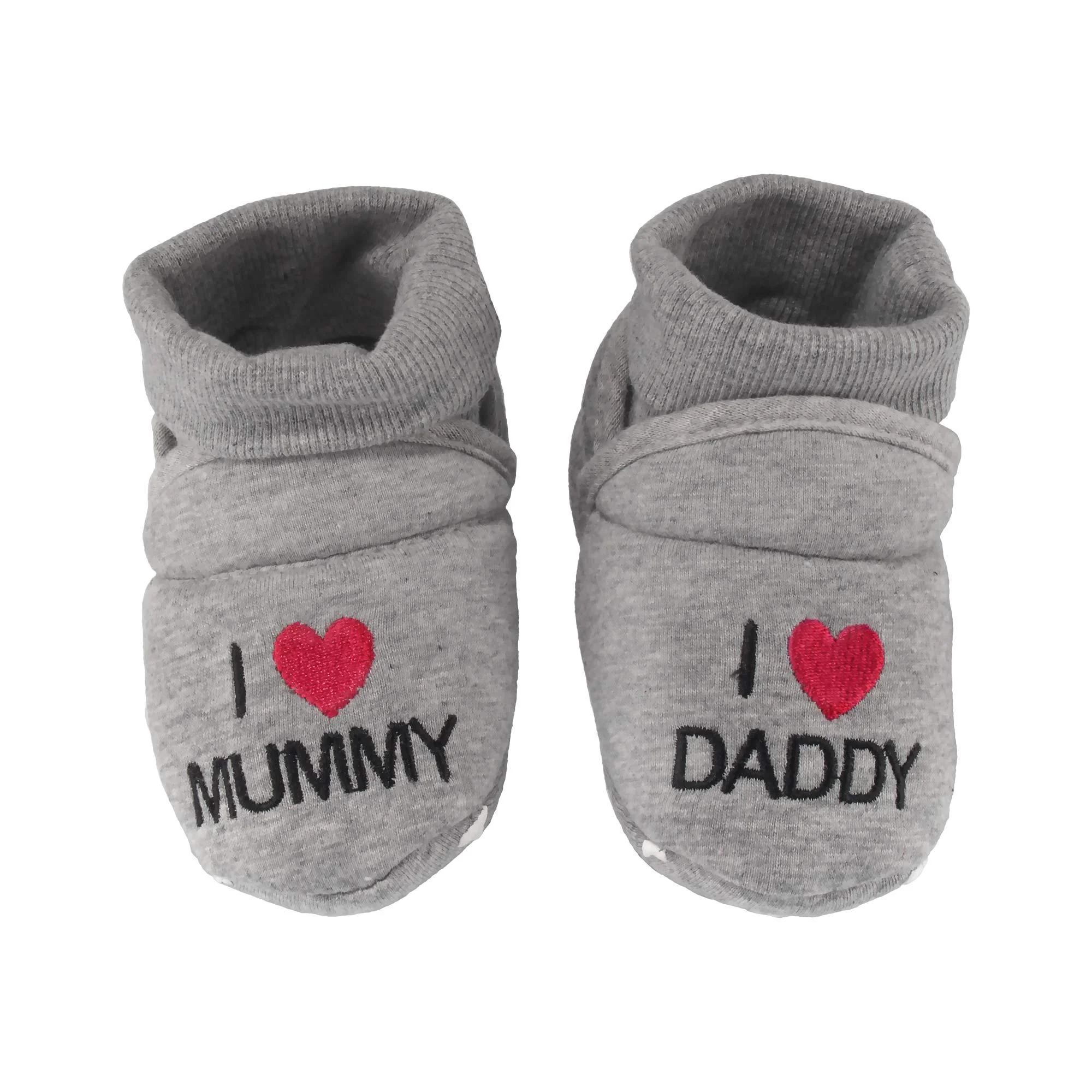 Infant Toddler Grey Soft Fluffy Plush Cozy Fuzzy Booties Slippers, Single Pair