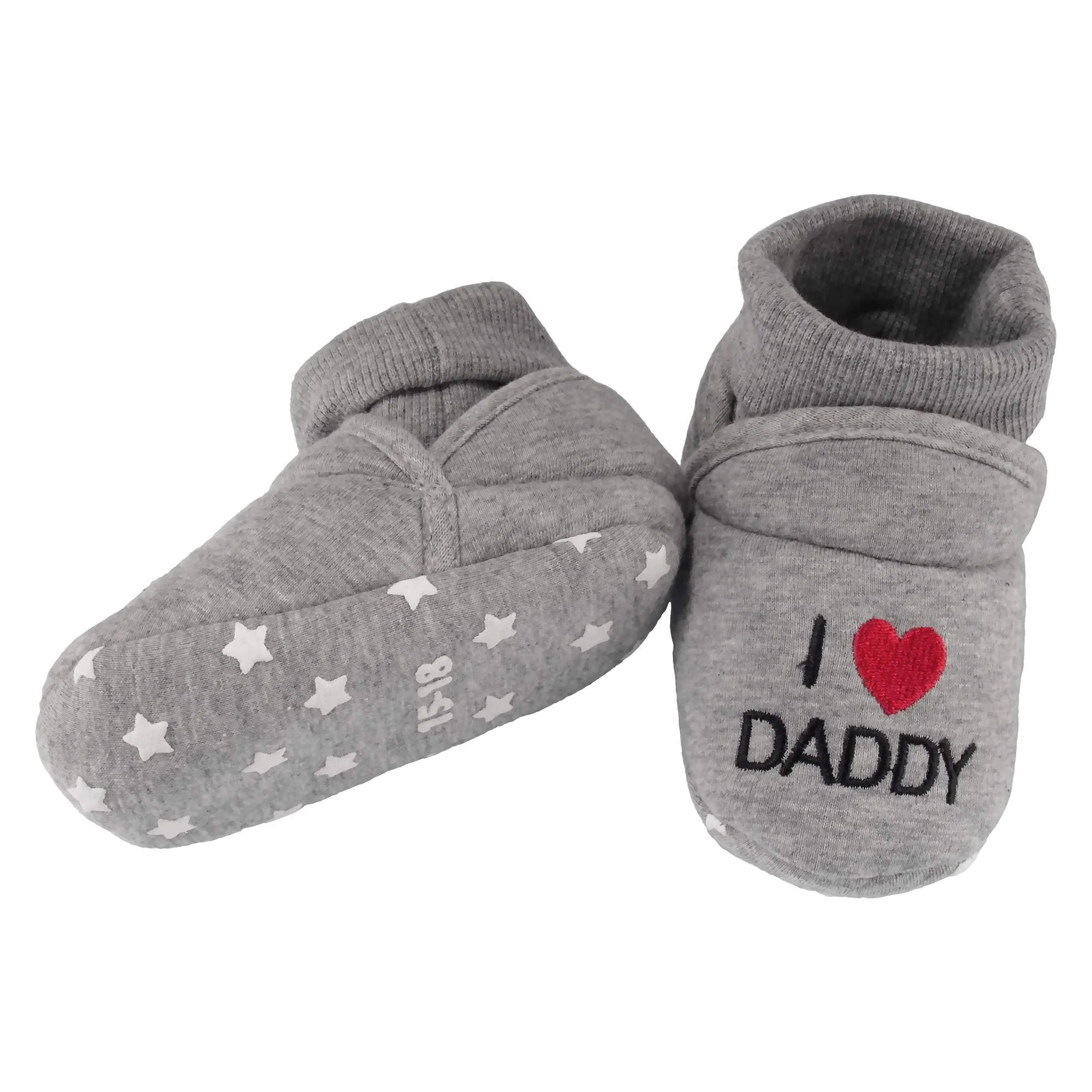 Infant Toddler Grey Soft Fluffy Plush Cozy Fuzzy Booties Slippers, Single Pair - Image 4