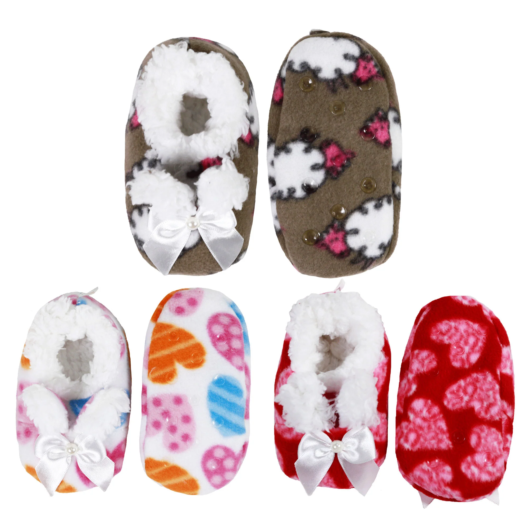 Infant Toddler Soft Furry Plush Cozy Fuzzy Nonslip Booties Slippers - Image 3