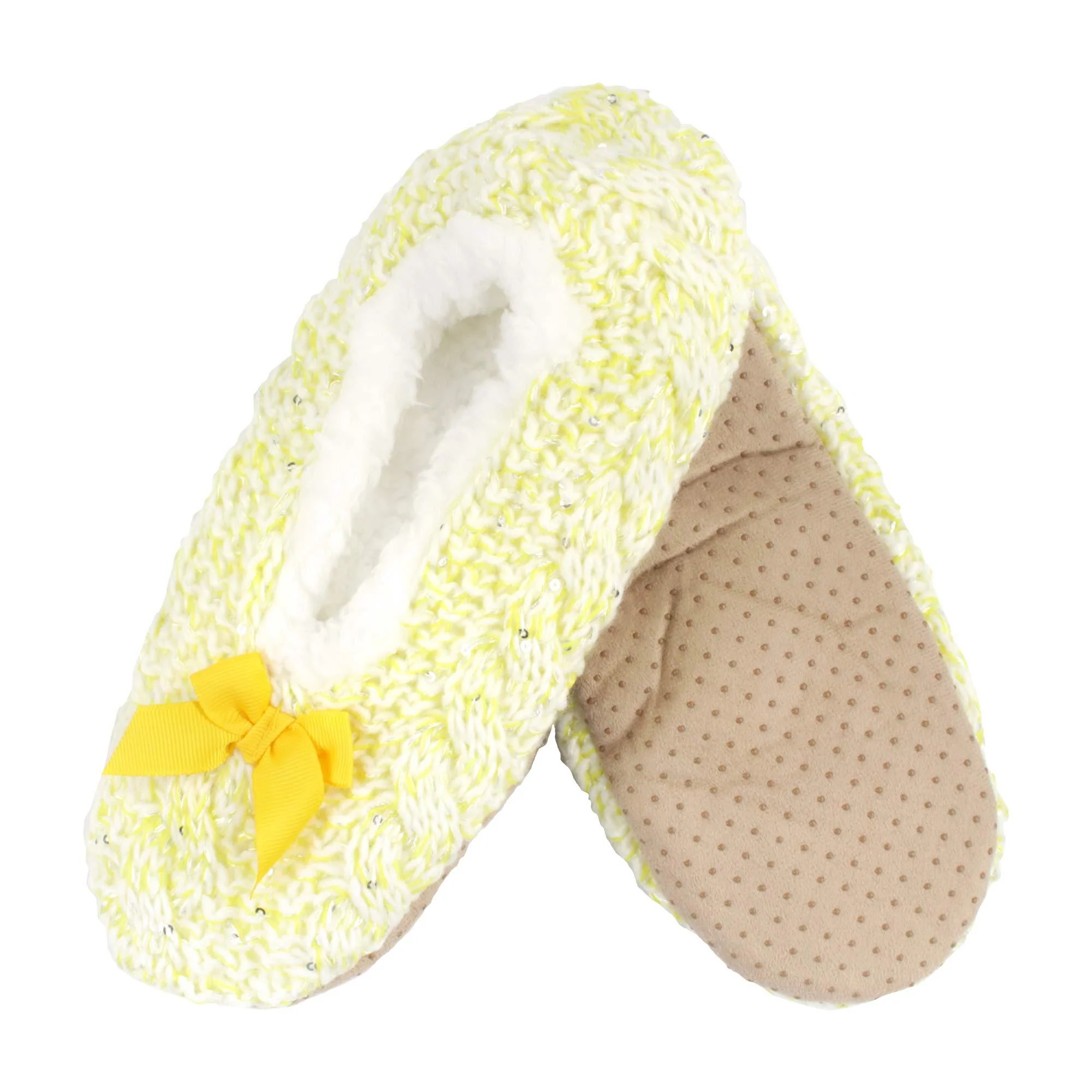 Women's Sequin Non-Slip Lined Furry Slippers: 1 Pair - Image 15