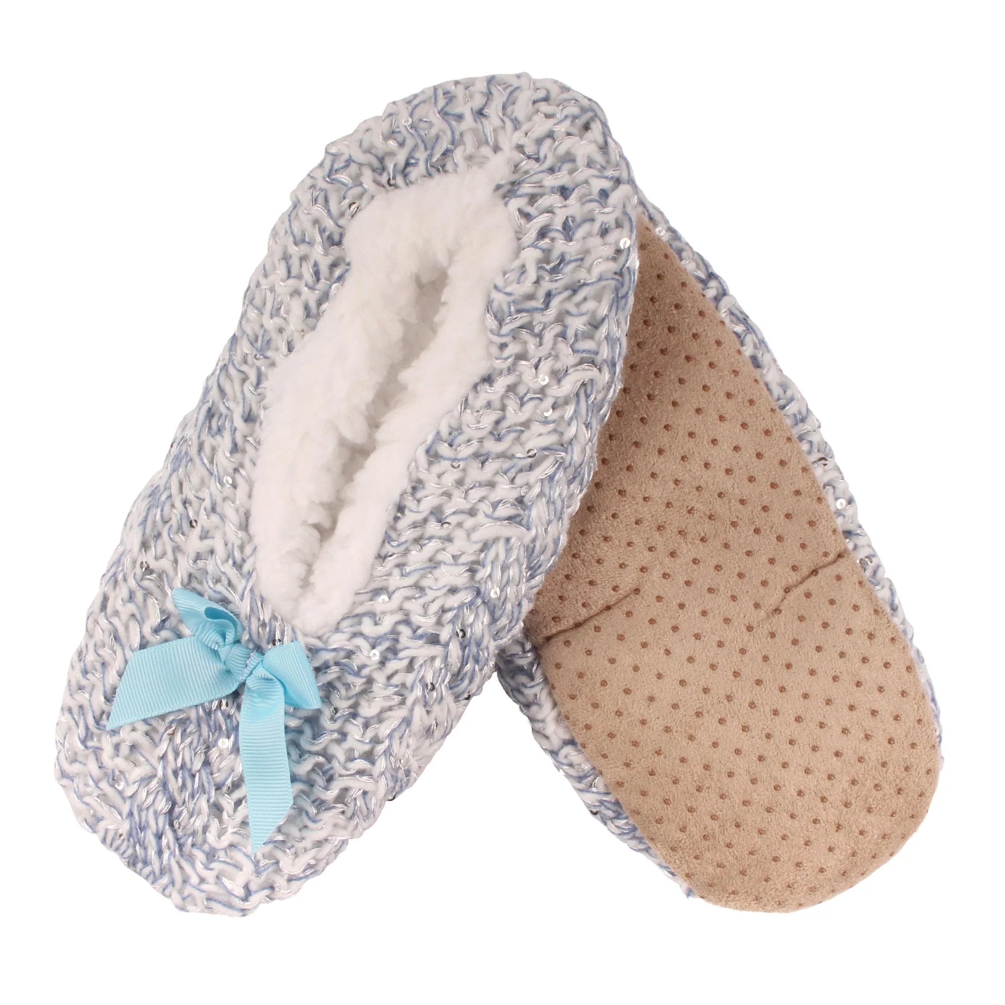 Women's Sequin Non-Slip Lined Furry Slippers: 1 Pair - Image 7