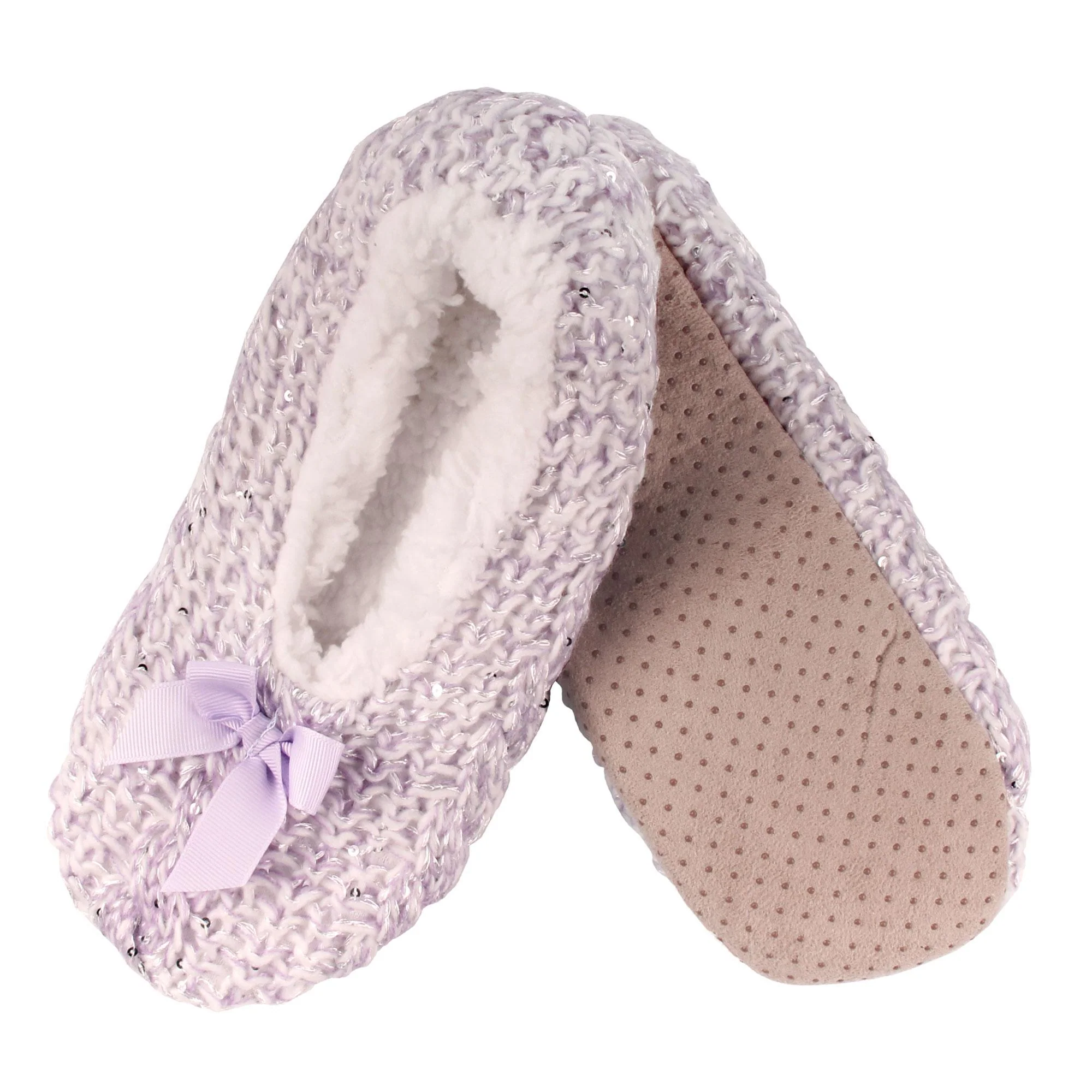 Women's Sequin Non-Slip Lined Furry Slippers: 1 Pair - Image 8