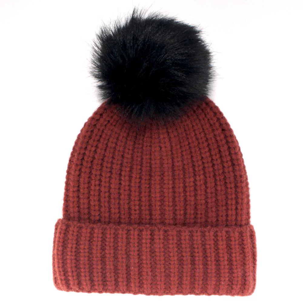 Women's Knitted Pom Pom Slouchy Beanie - Image 5