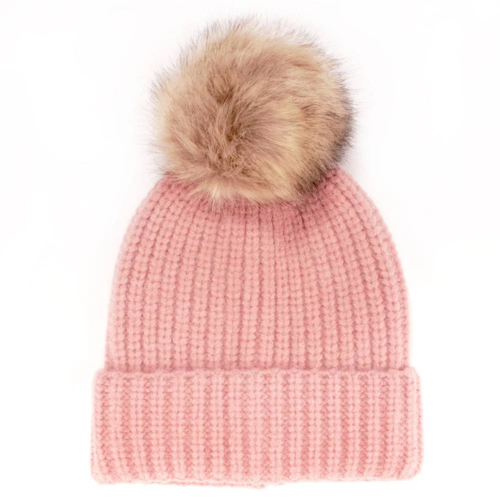 Women's Knitted Pom Pom Slouchy Beanie - Image 7