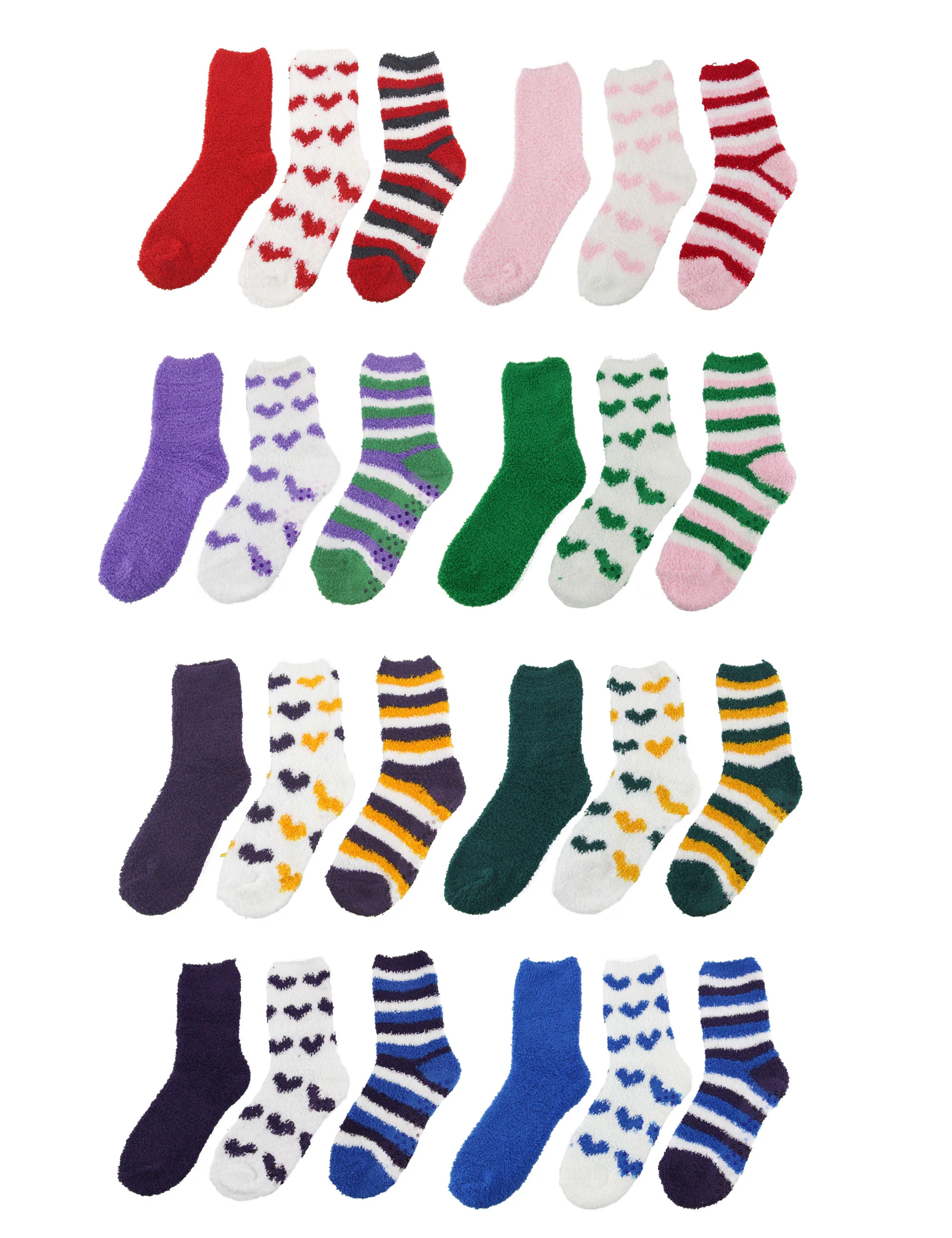 Fuzzy Heart/Stripe/Solid Sock Assortments - Image 8