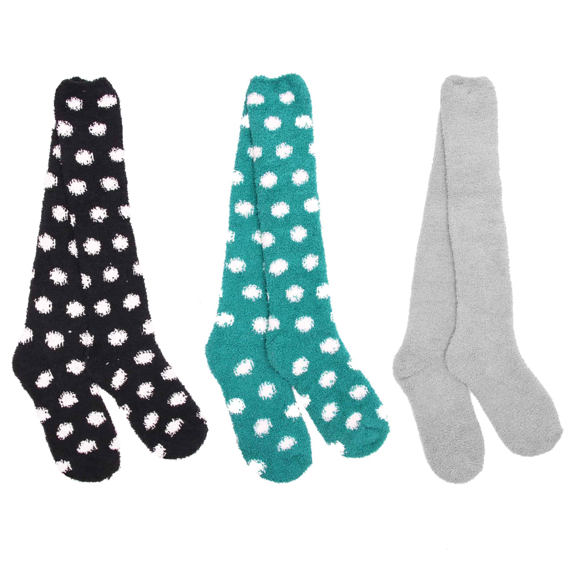 Women's Fuzzy Patterned Knee High Socks - Image 19