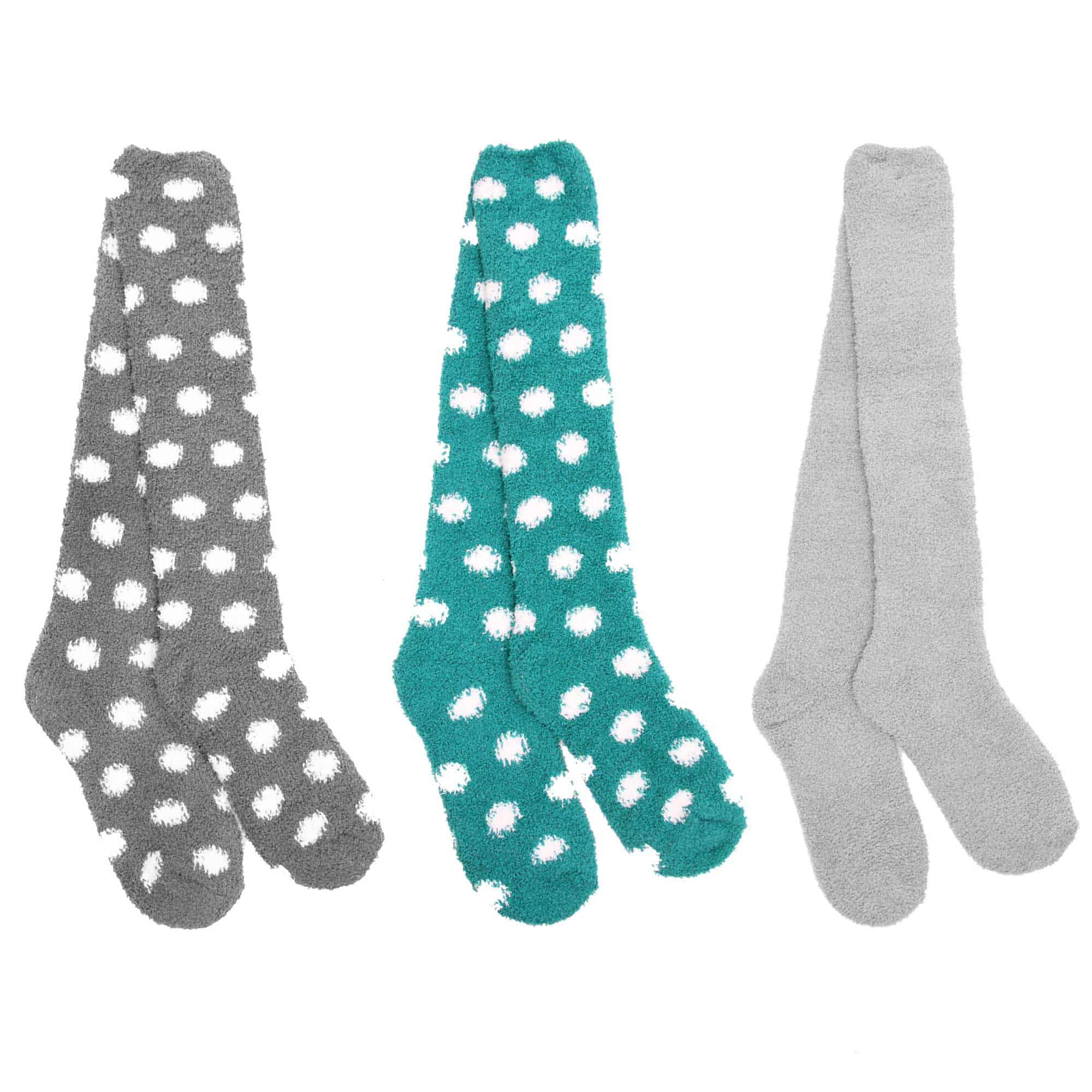 Women's Fuzzy Patterned Knee High Socks - Image 24