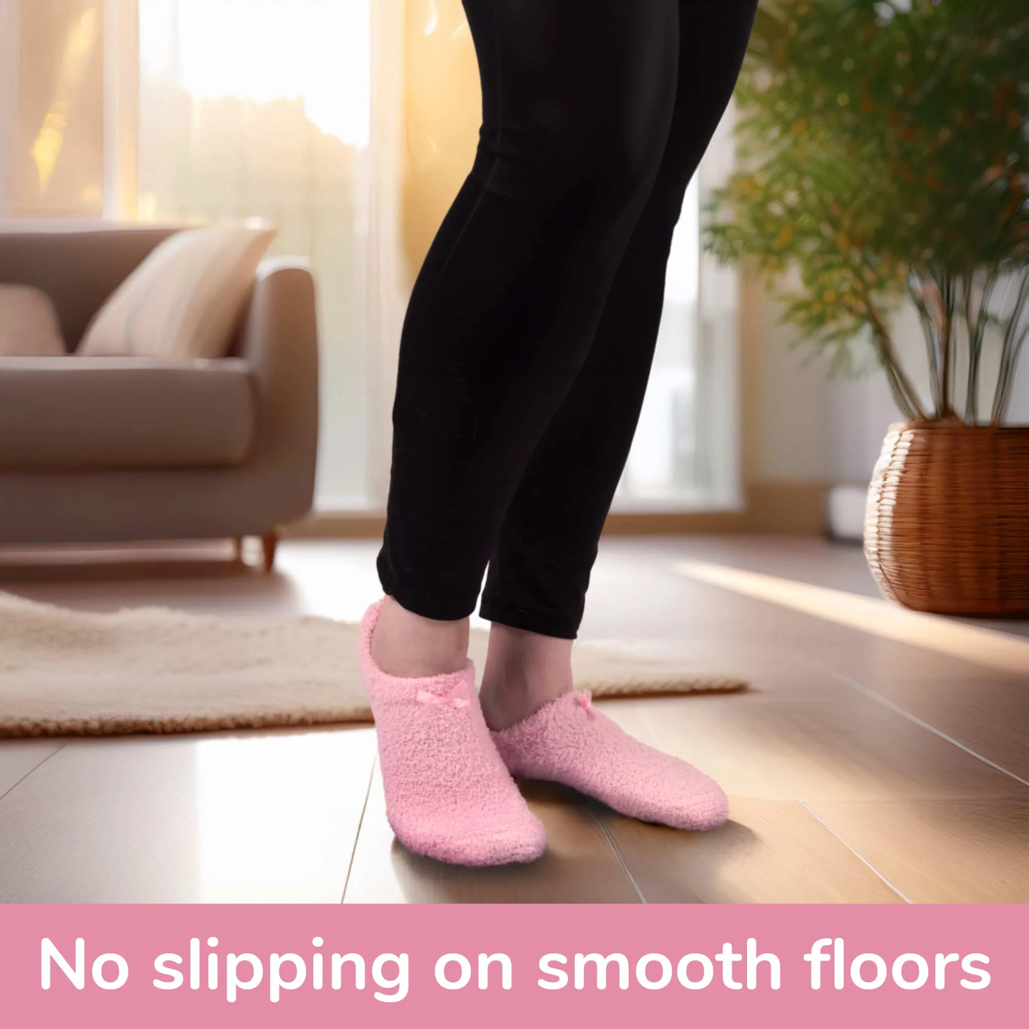Women's Fuzzy Low Cut Non-Slip Travel Slippers - Image 6