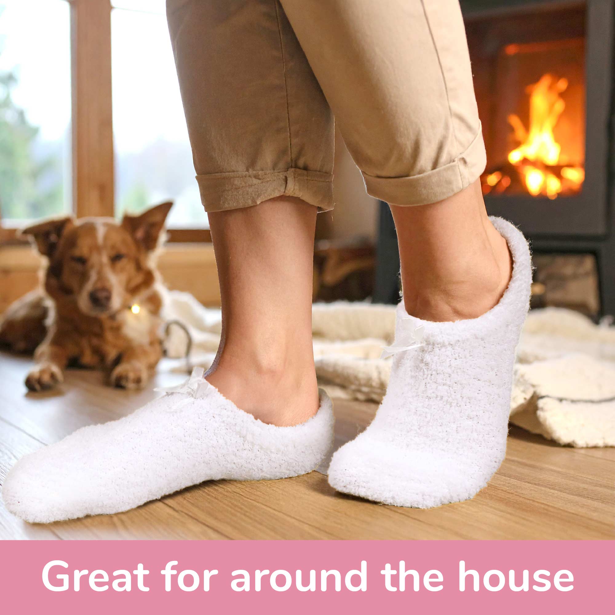 Women's Fuzzy Low Cut Non-Slip Travel Slippers - Image 7