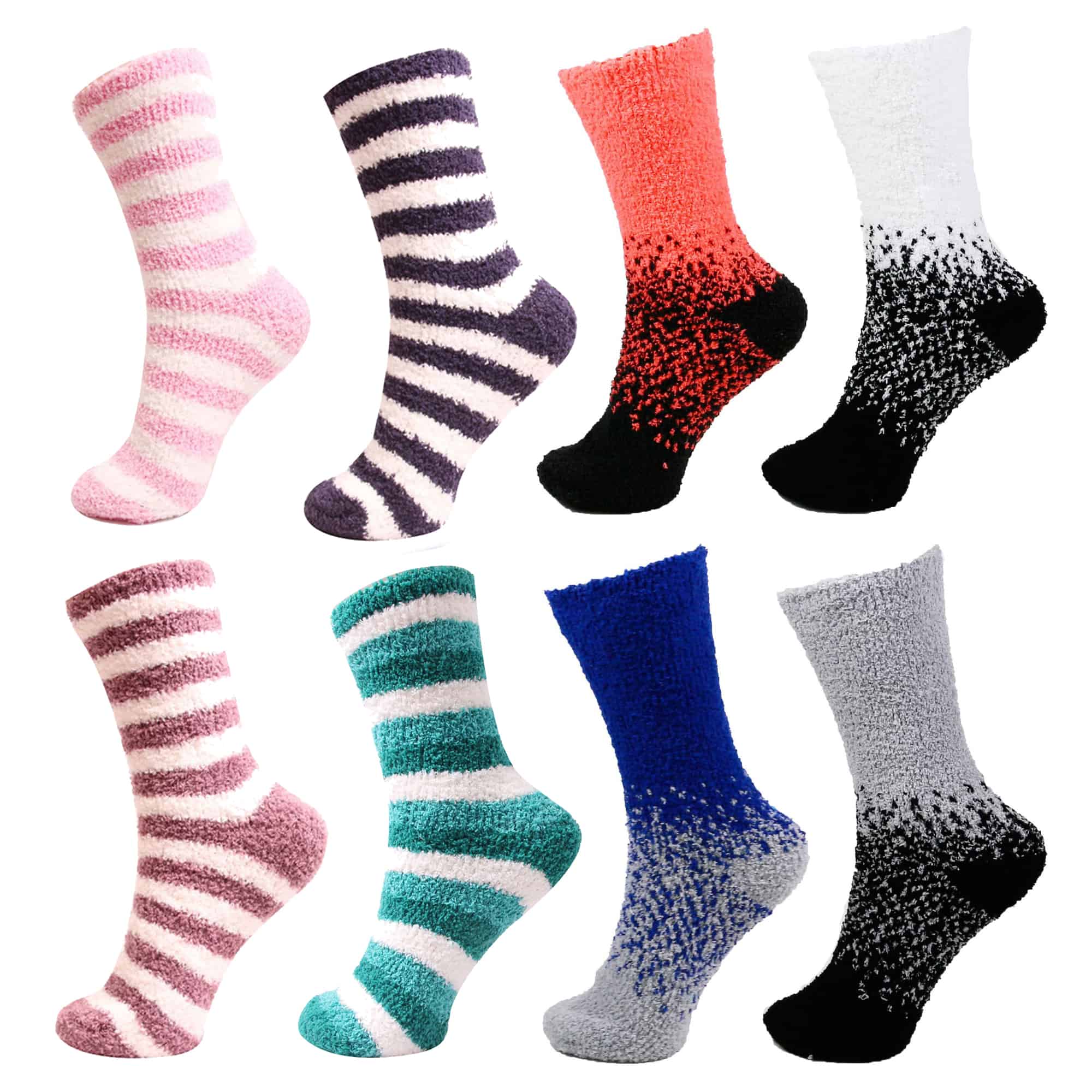 Fuzzy Gradient/Stripe/Polka Dot Sock Assortments - Image 2