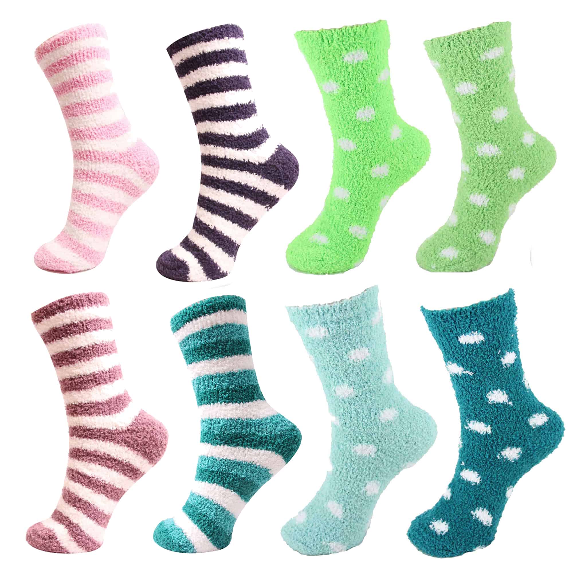 Fuzzy Gradient/Stripe/Polka Dot Sock Assortments - Image 6