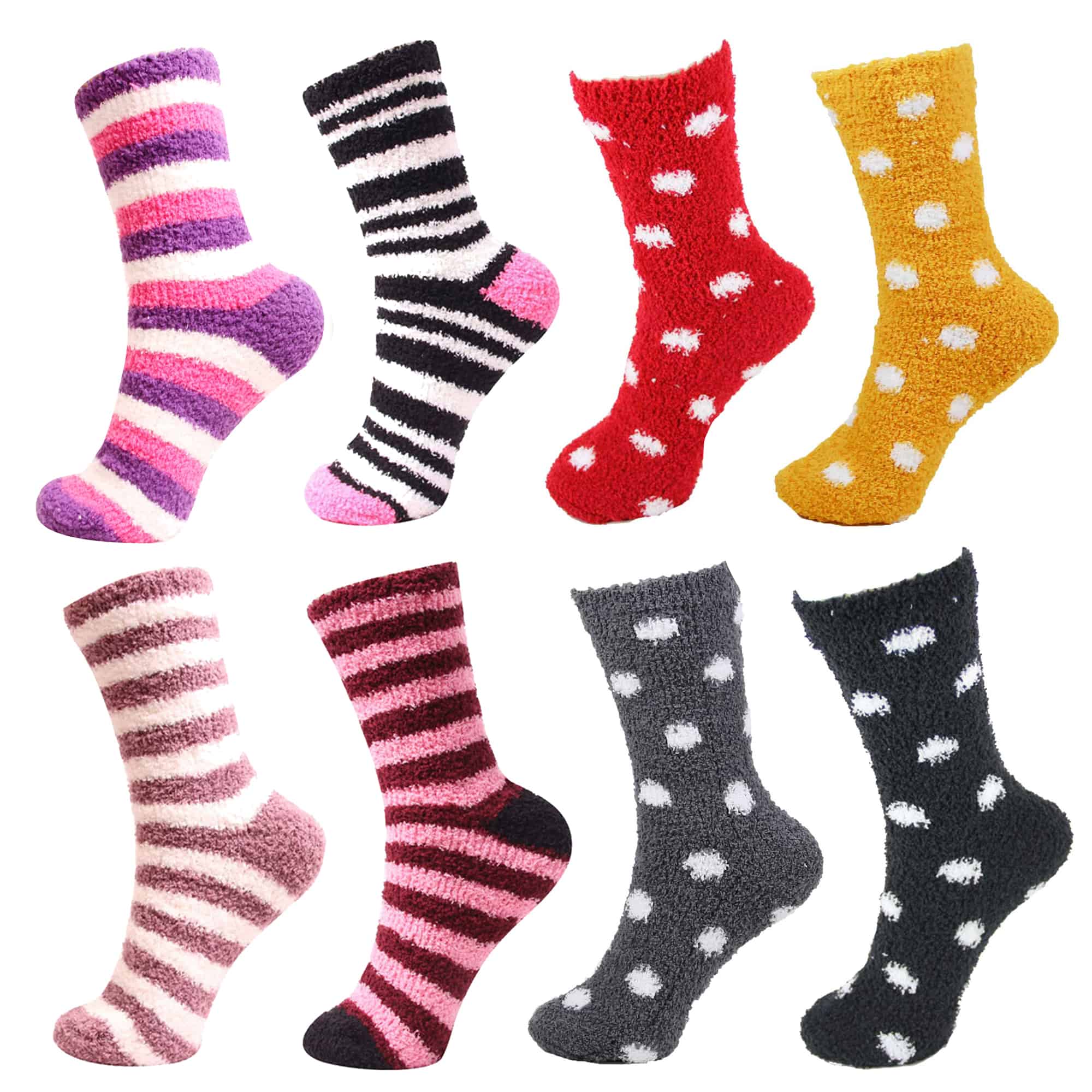Fuzzy Gradient/Stripe/Polka Dot Sock Assortments - Image 8
