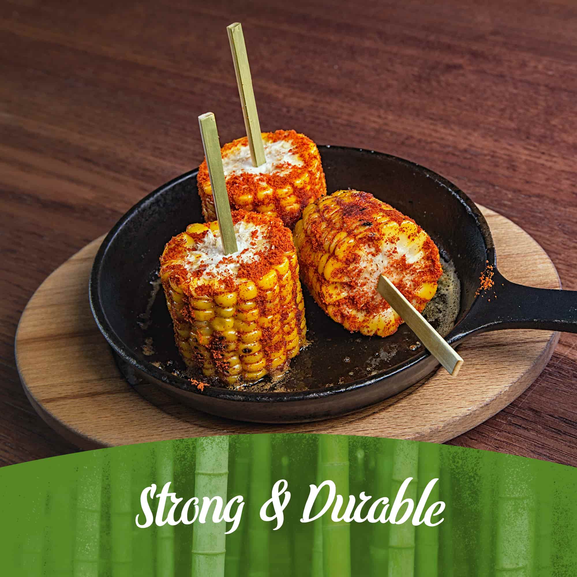 Flat Sticks Natural Green Bamboo Skewers - Image 8