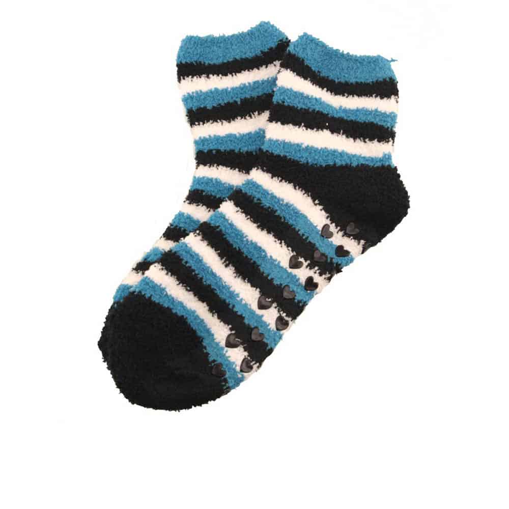 Assorted Fuzzy Stripe Solid Non-Slip Home Socks - Image 11