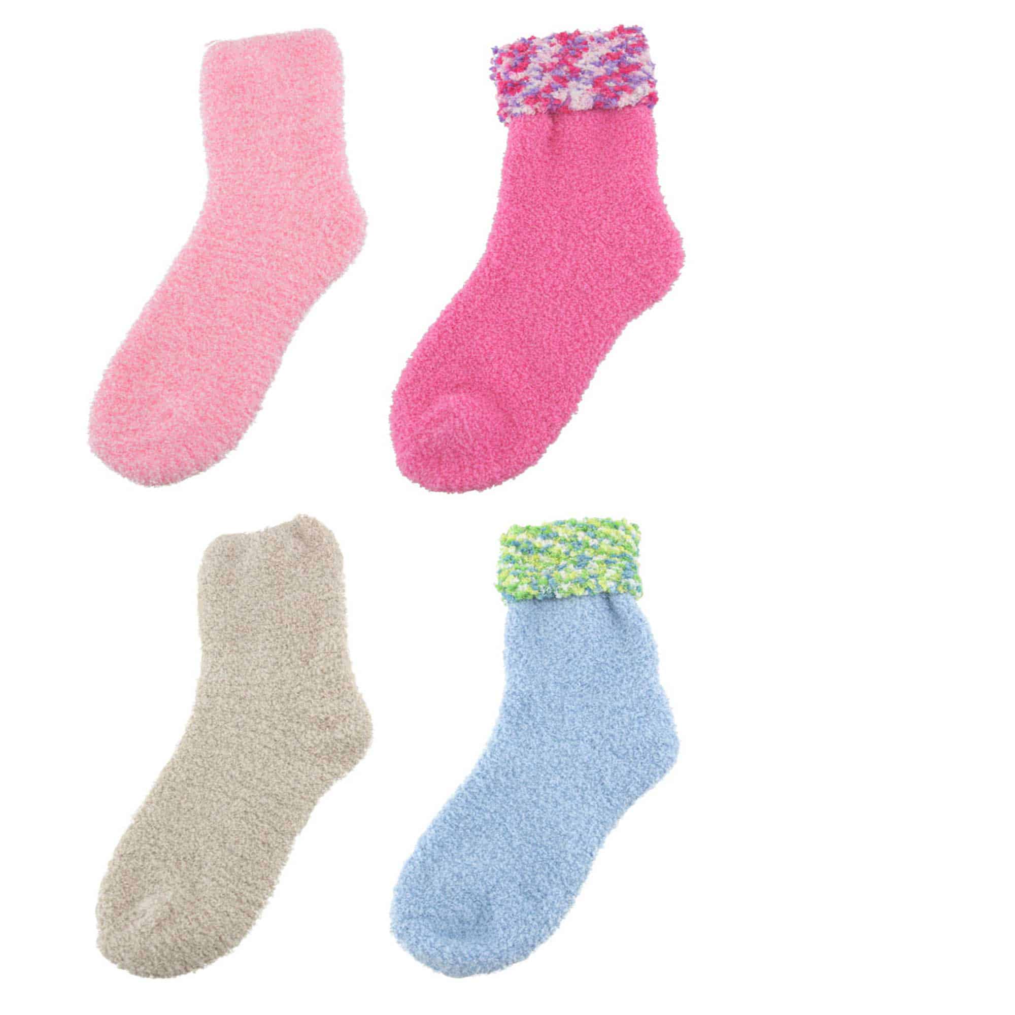 Assorted Fuzzy Stripe Solid Non-Slip Home Socks - Image 18